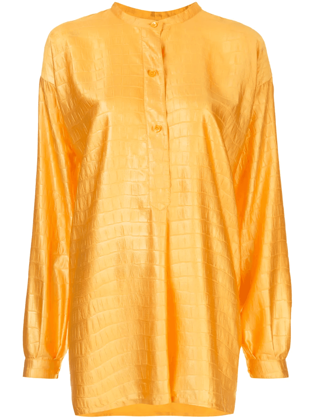 Azra crocodile-embossed satin shirt - Image 1