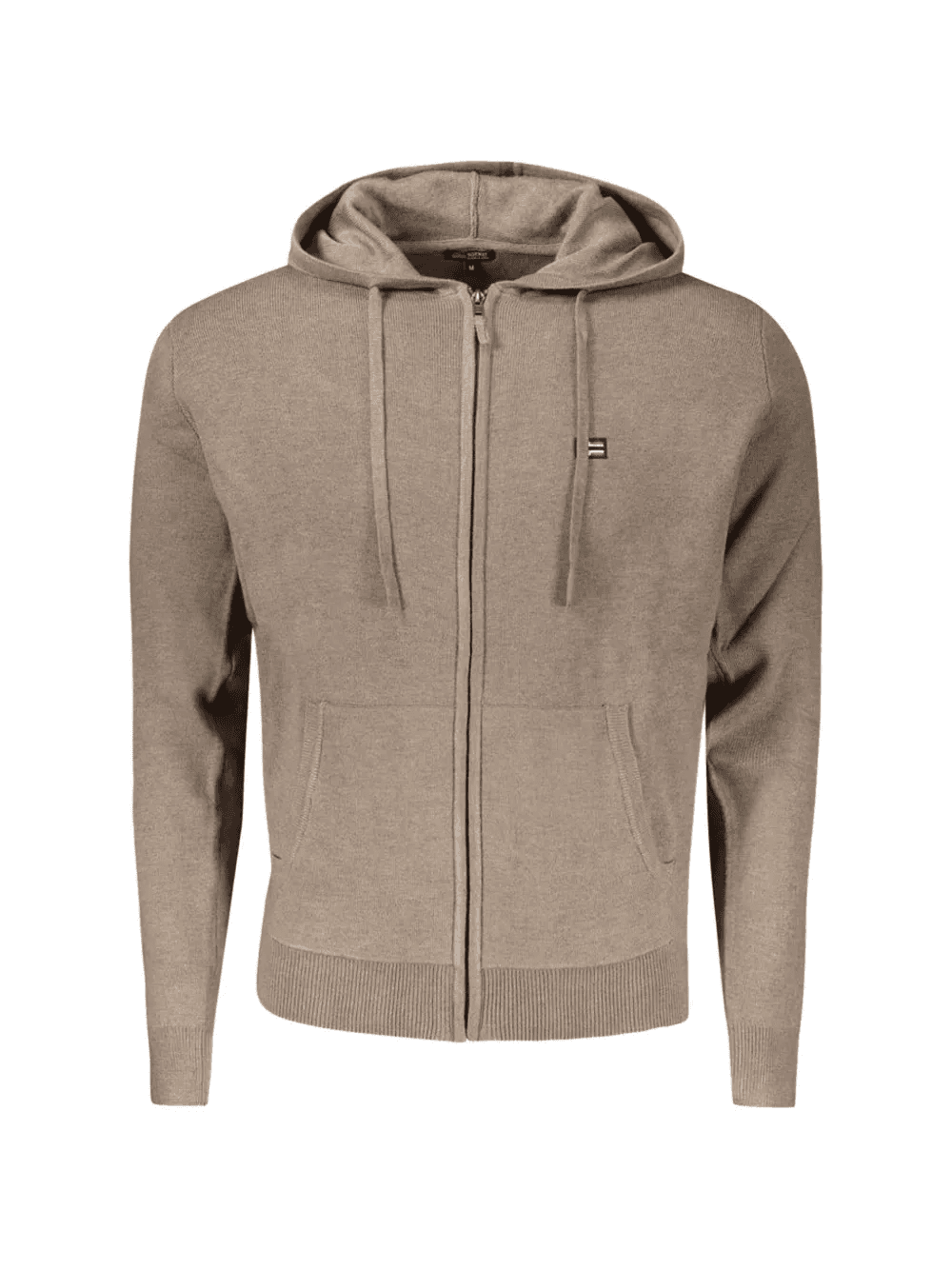 zip-up knit hoodie - Image 1