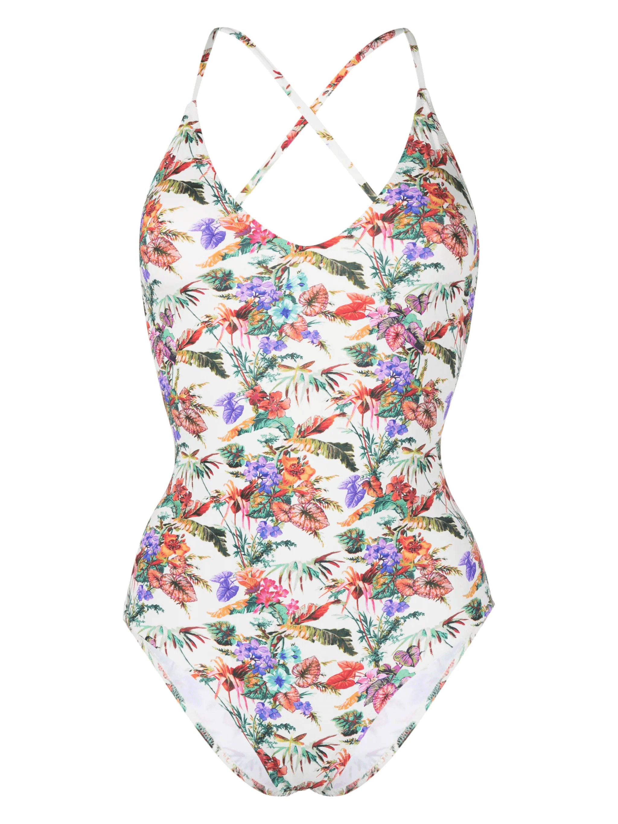 Mara floral-print scoop-neck swimsuit - Image 1