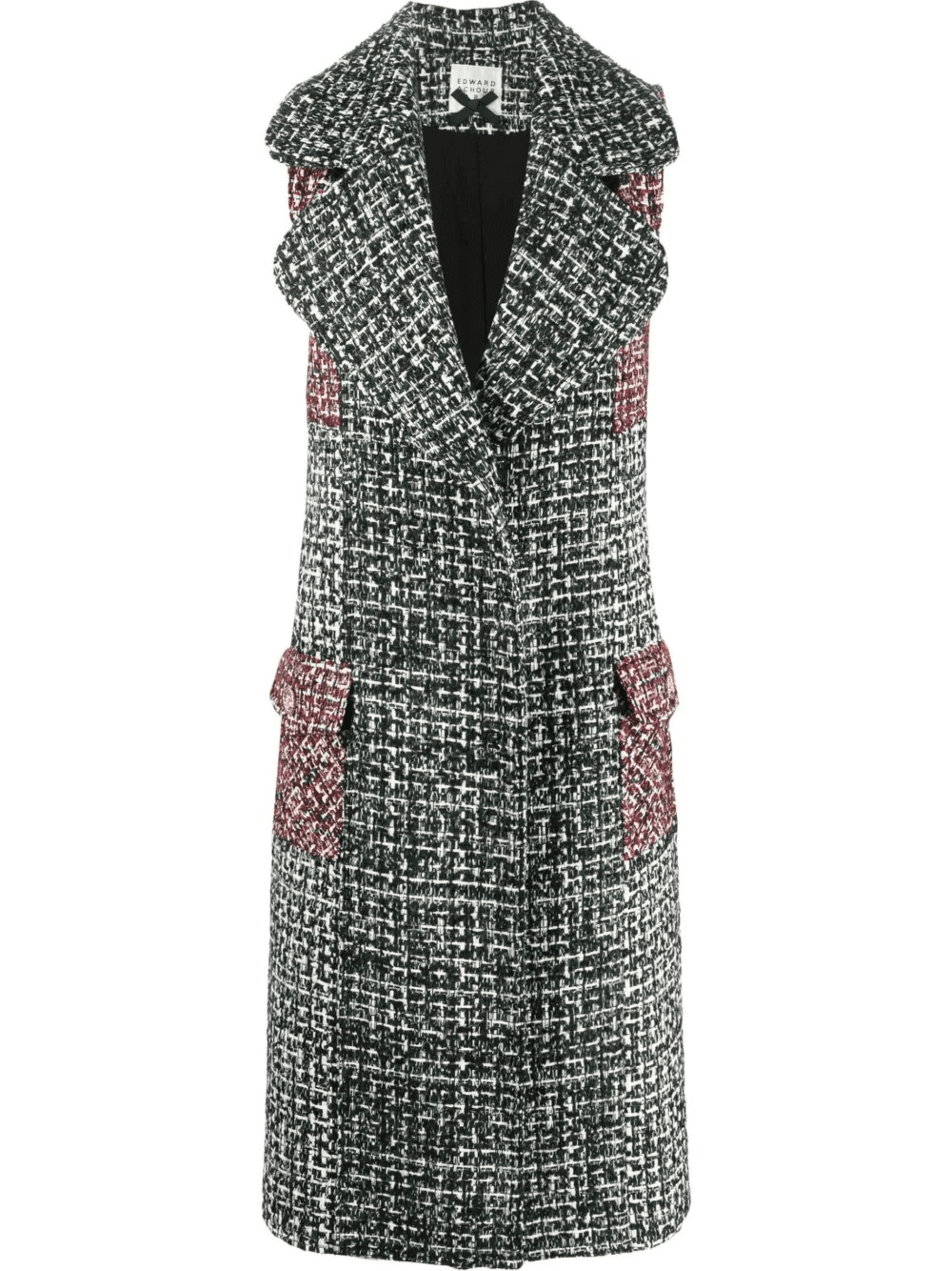 sleeveless tweed coat - Image 1