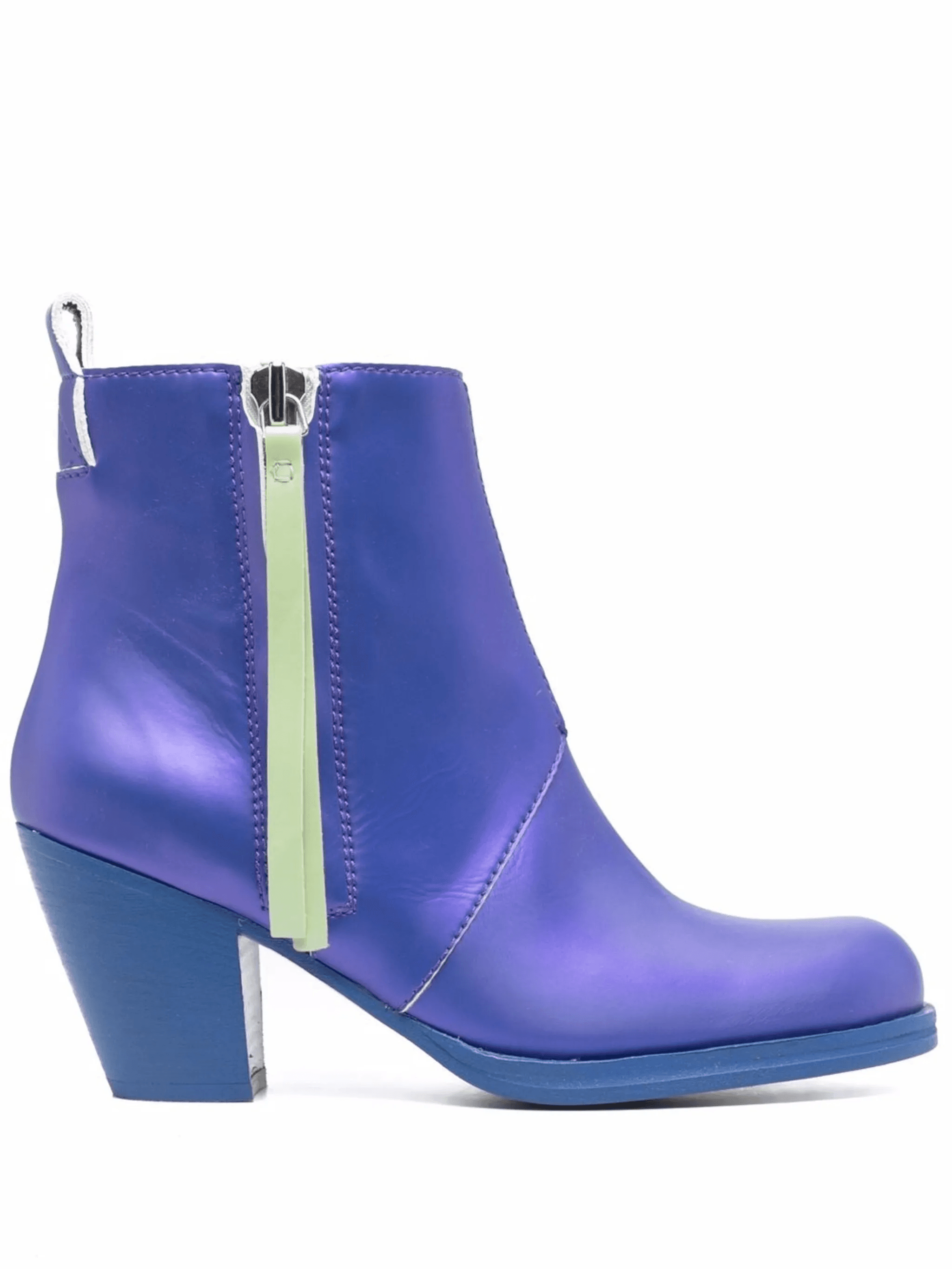 zip-up heeled leather boots - Image 1