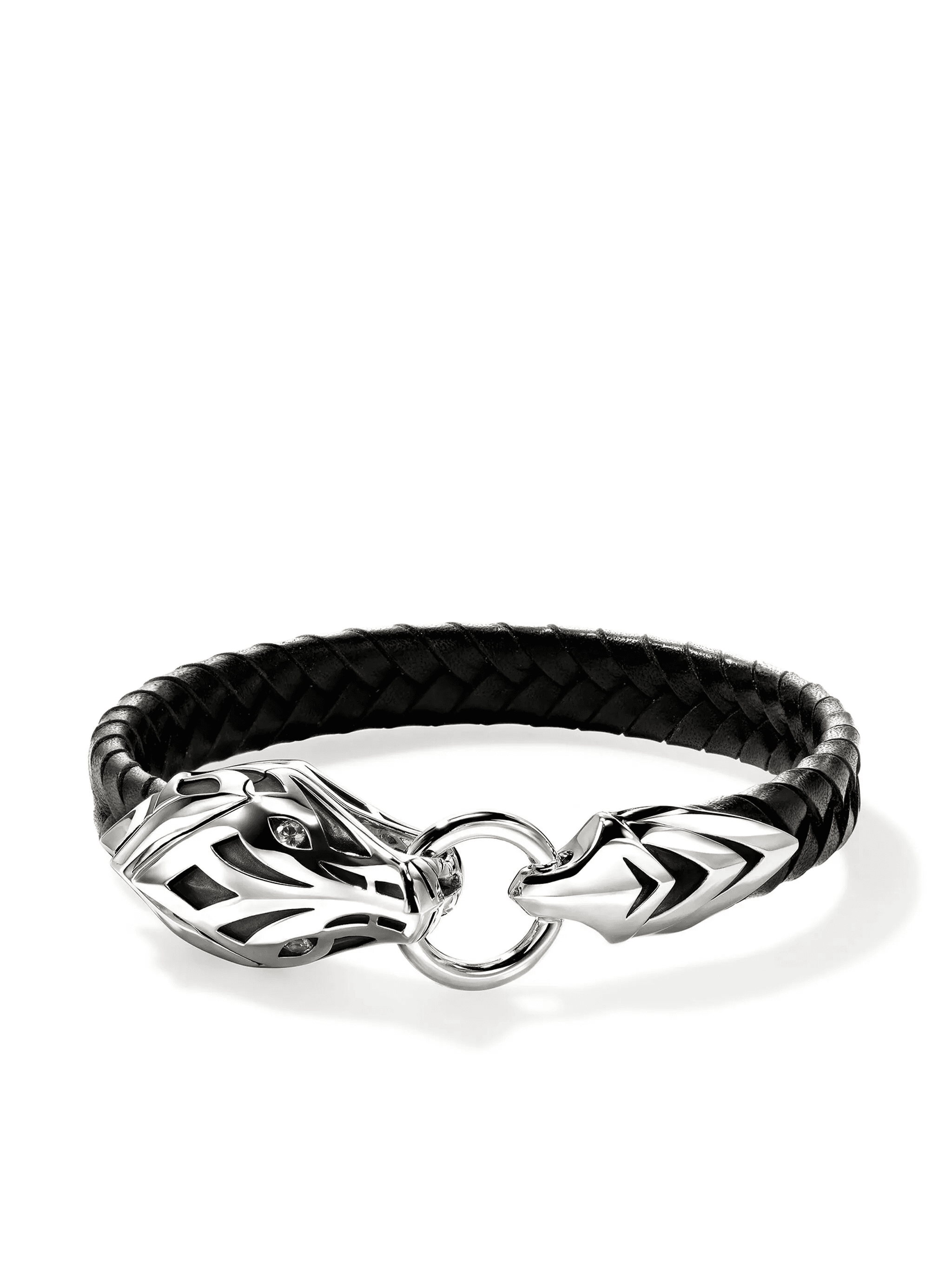 sterling silver and leather Naga sapphire bracelet - Image 1
