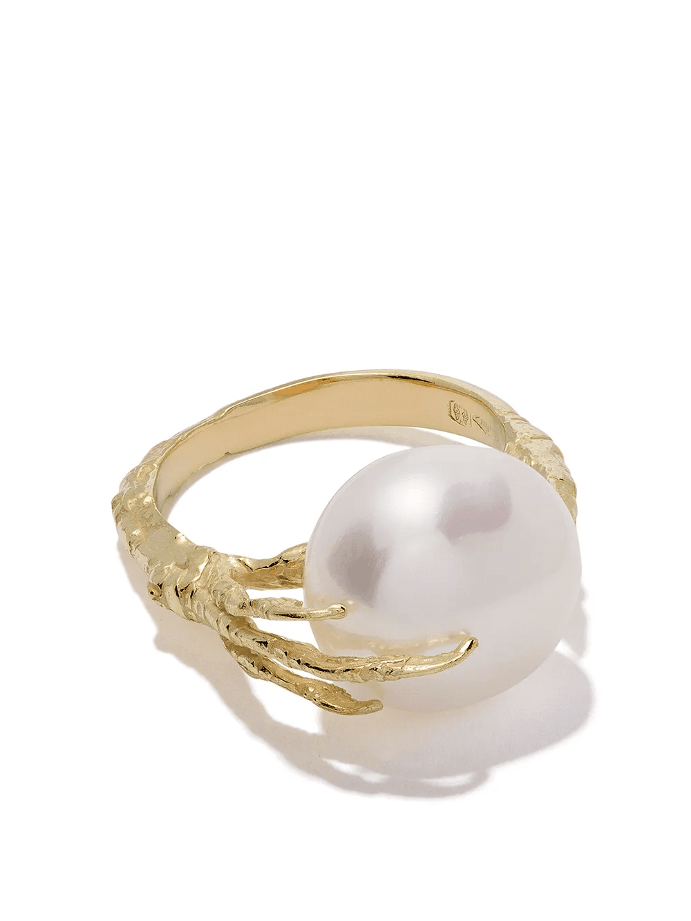 18kt gold claw pearl ring - Image 1