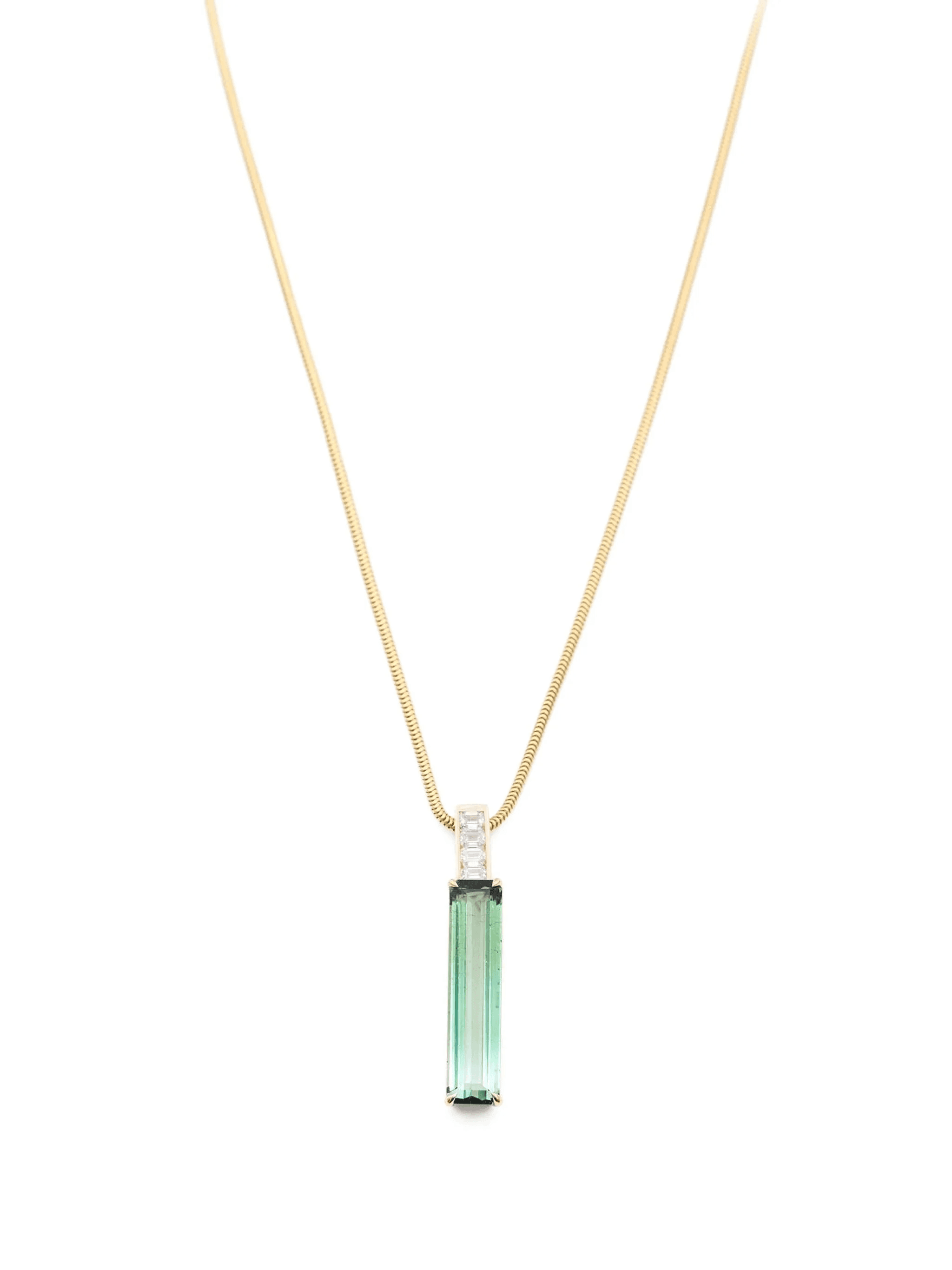 18K yellow gold Jumbo Deco diamond and tourmaline necklace - Image 1