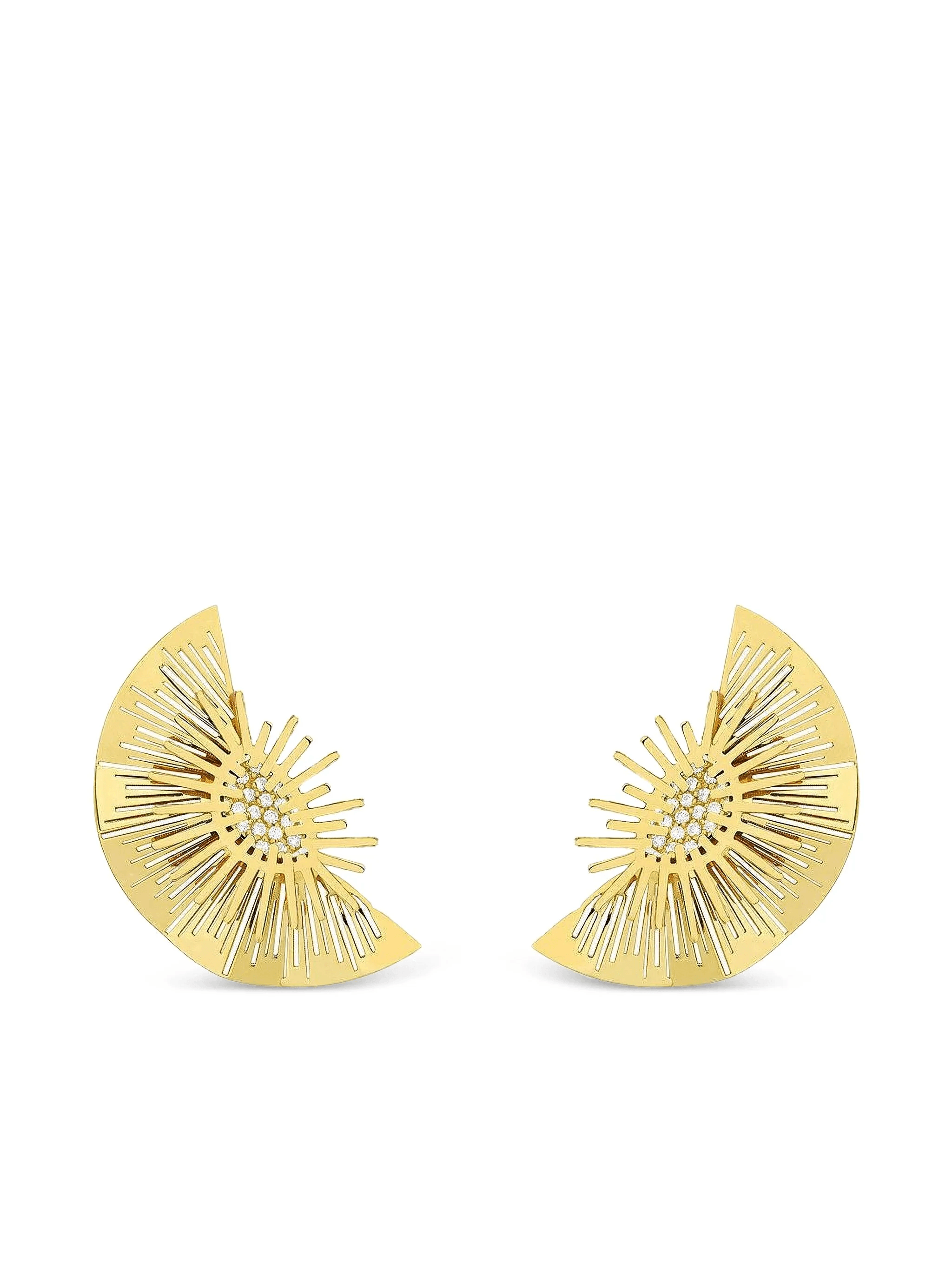 18K yellow gold Diamond Explosion earrings - Image 1