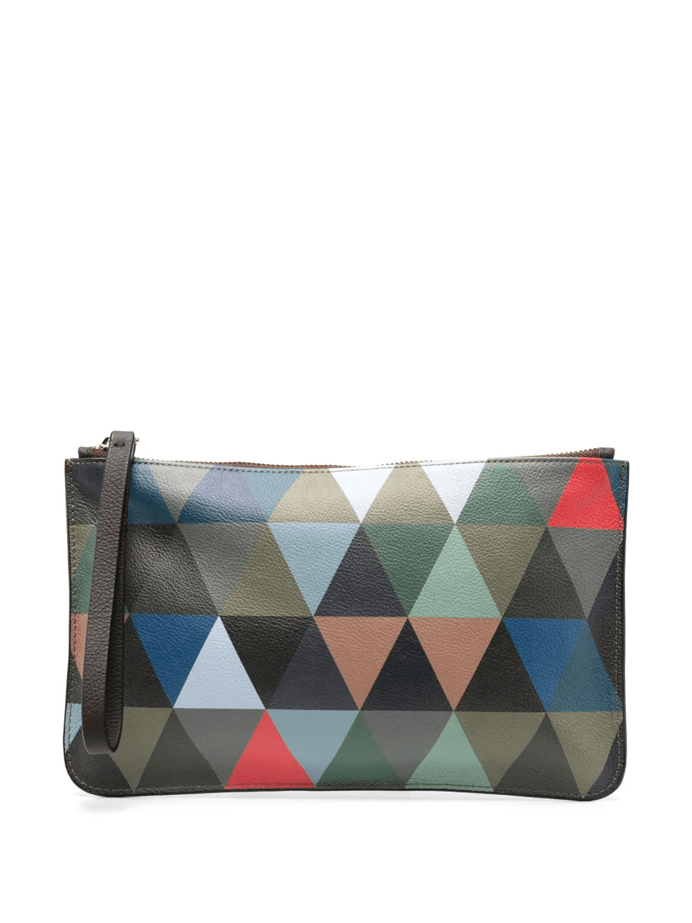 geometric-pattern pebbled leather wallet - Image 1