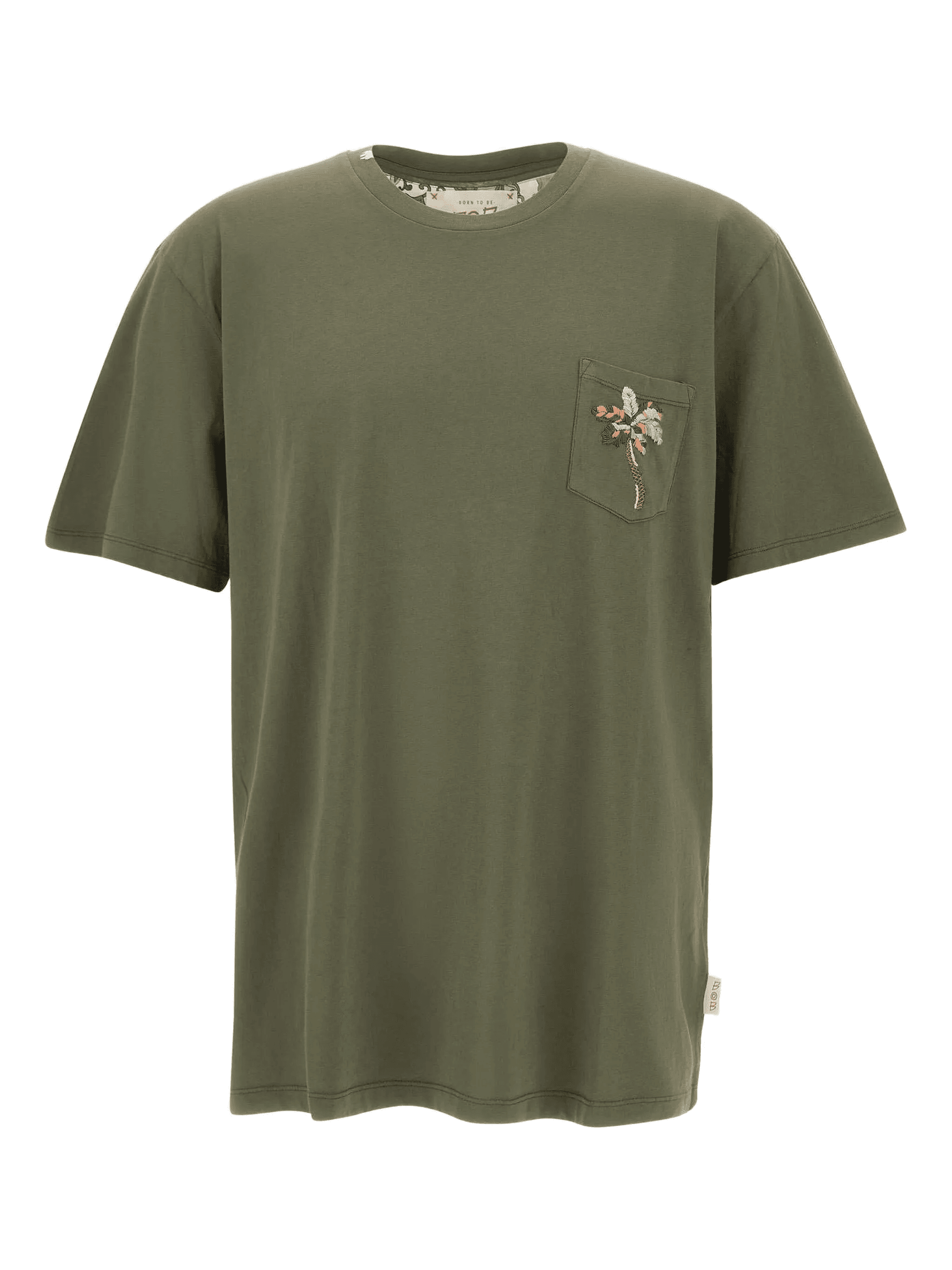 embroidered-pocket crew-neck T-shirt - Image 1