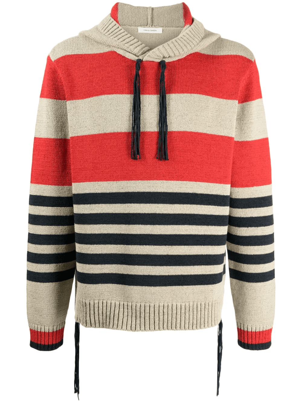 striped knitted hoodie - Image 1