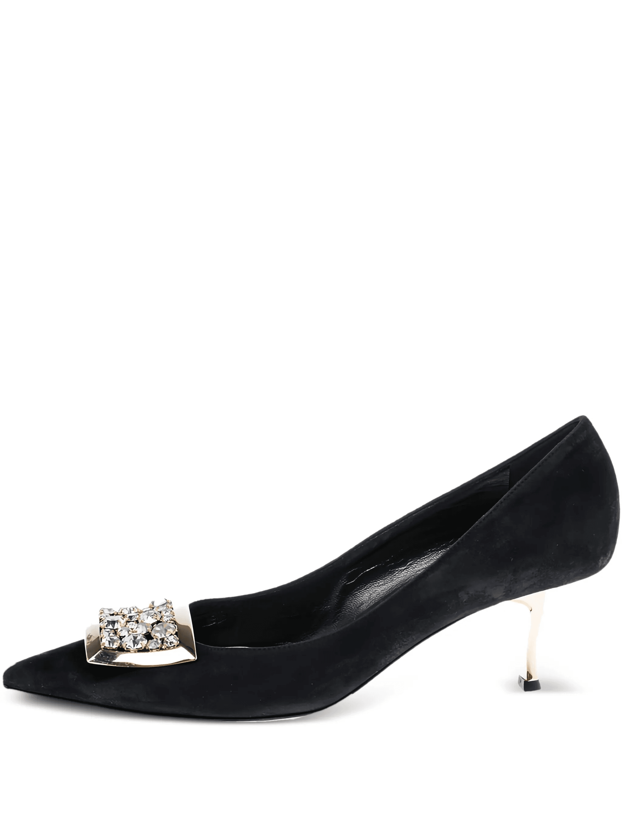50mm crystal-buckle suede pumps - Image 1