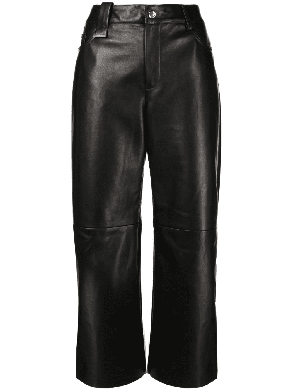 high-waist wide-leg leather trousers - Image 1