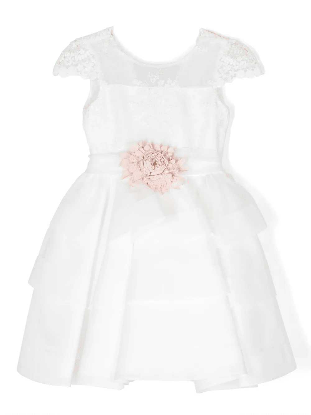 floral-applique tulle dress - Image 1