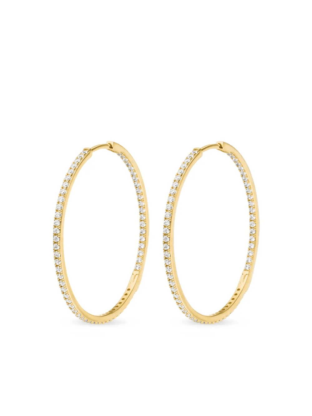 14kt recycled yellow gold Cleo Big diamond hoop earrings - Image 1