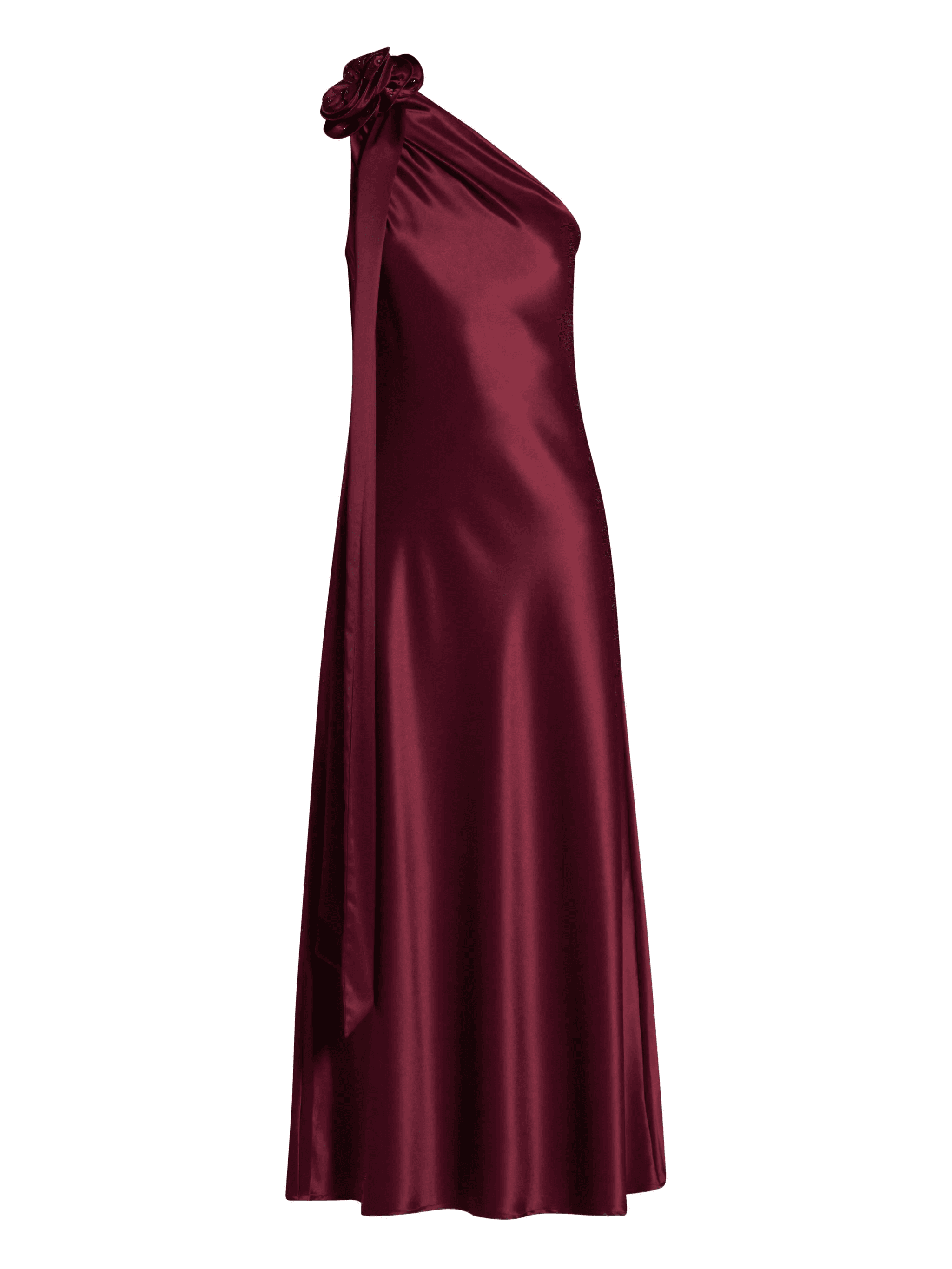 rose-embellished one-shoulder maxi dress - Image 1