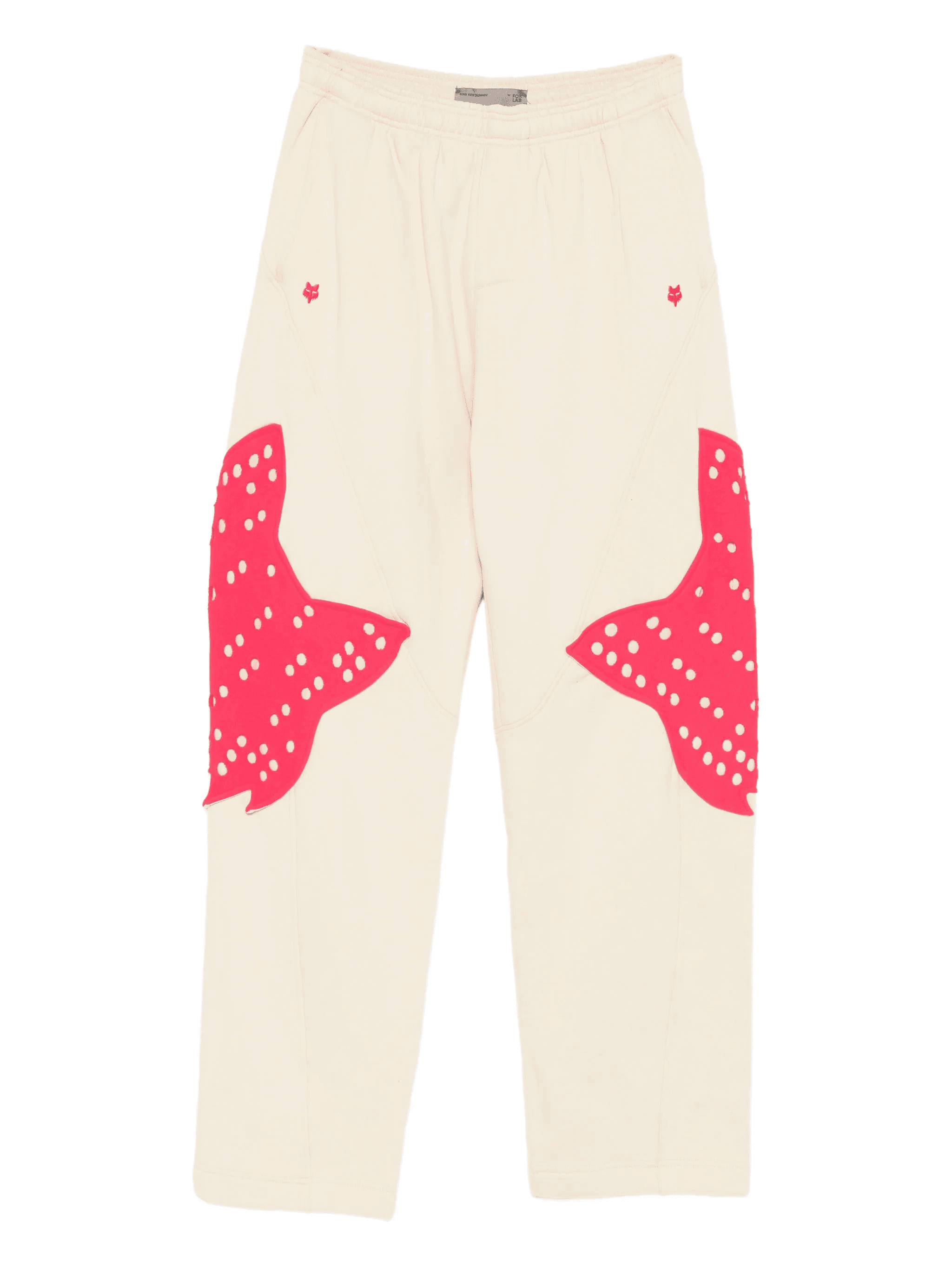 perforated appliqué fleece track trousers - Image 1
