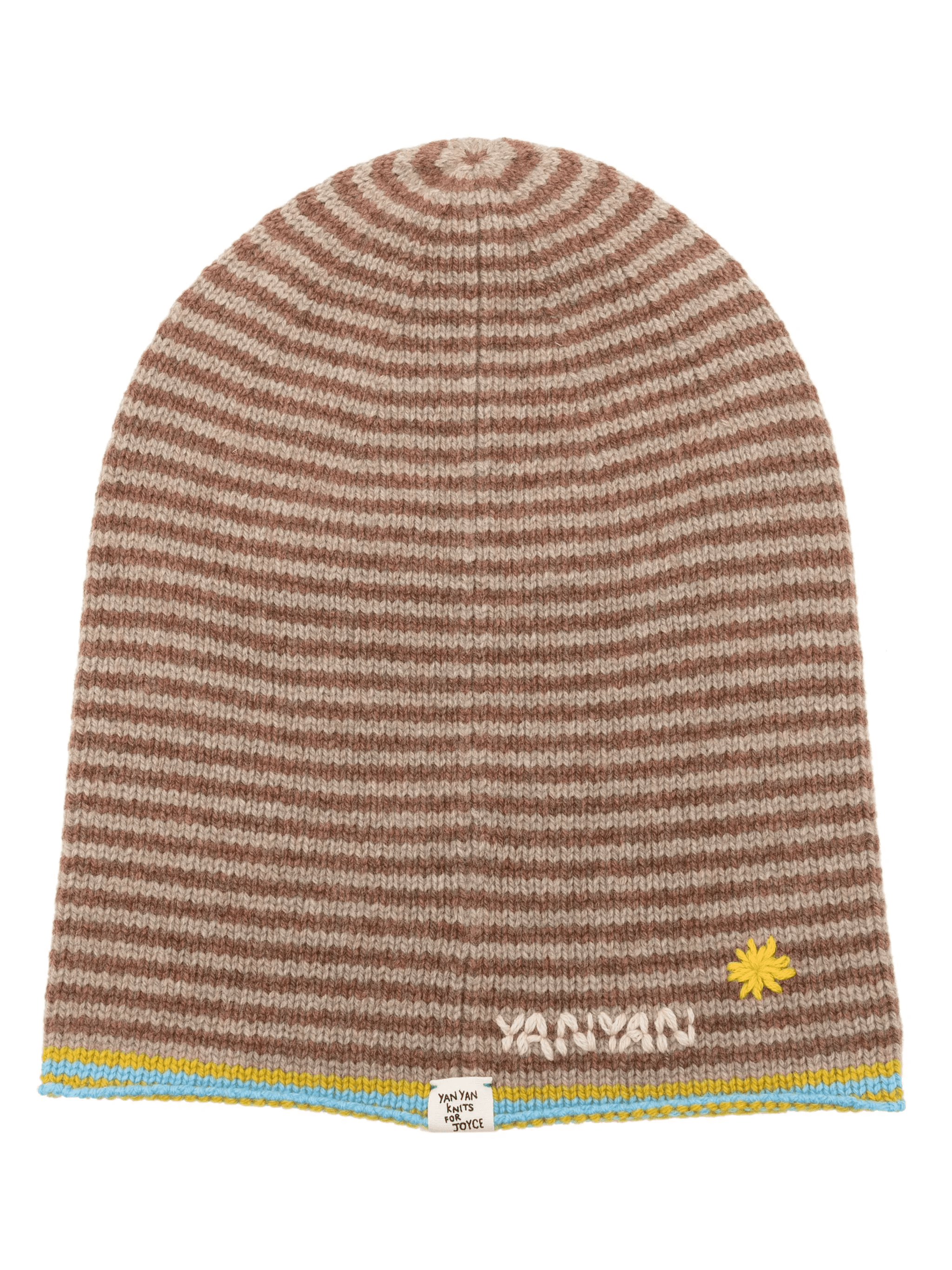 logo-embroidered striped beanie - Image 1