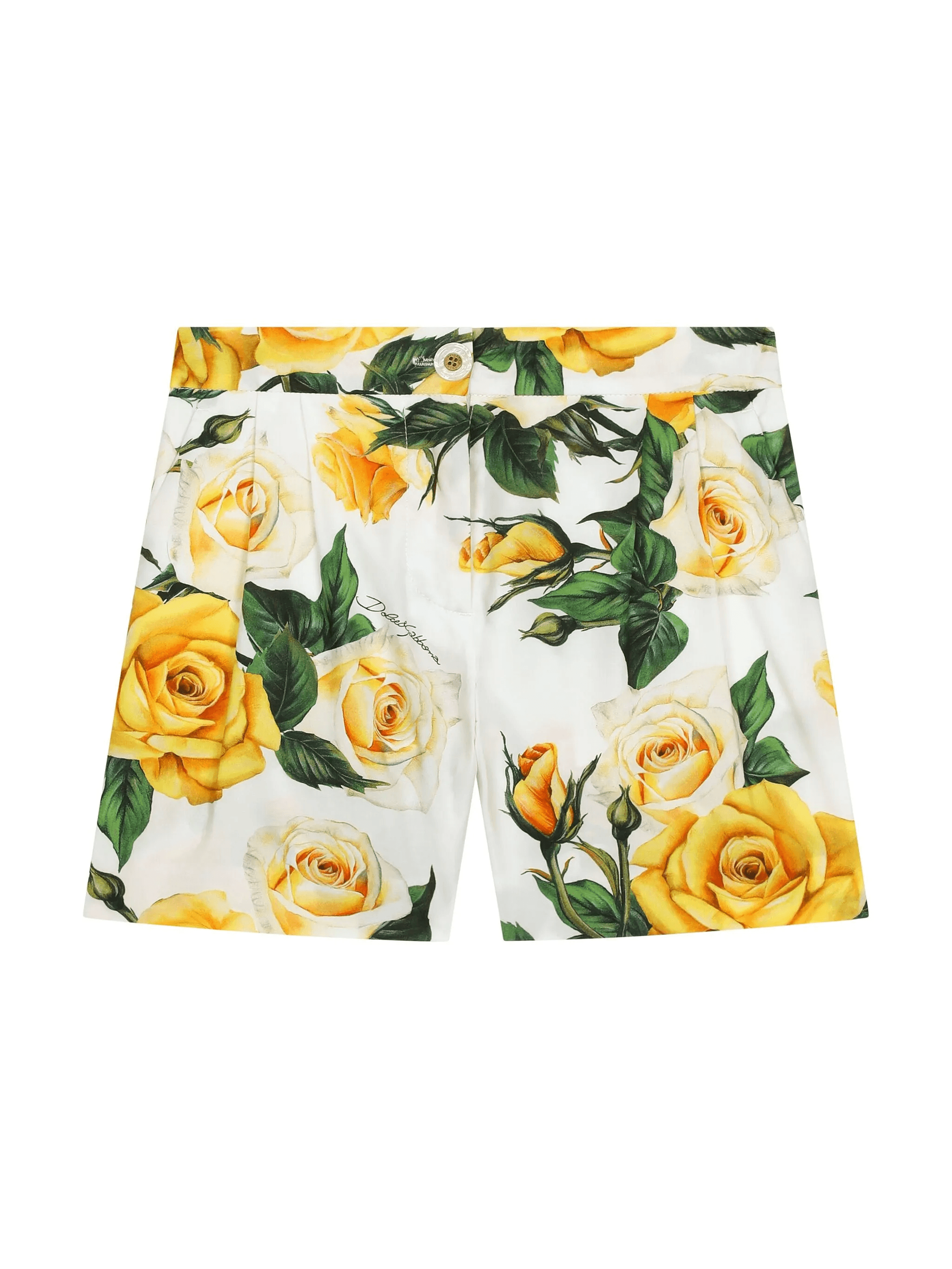 rose-print cotton shorts - Image 1