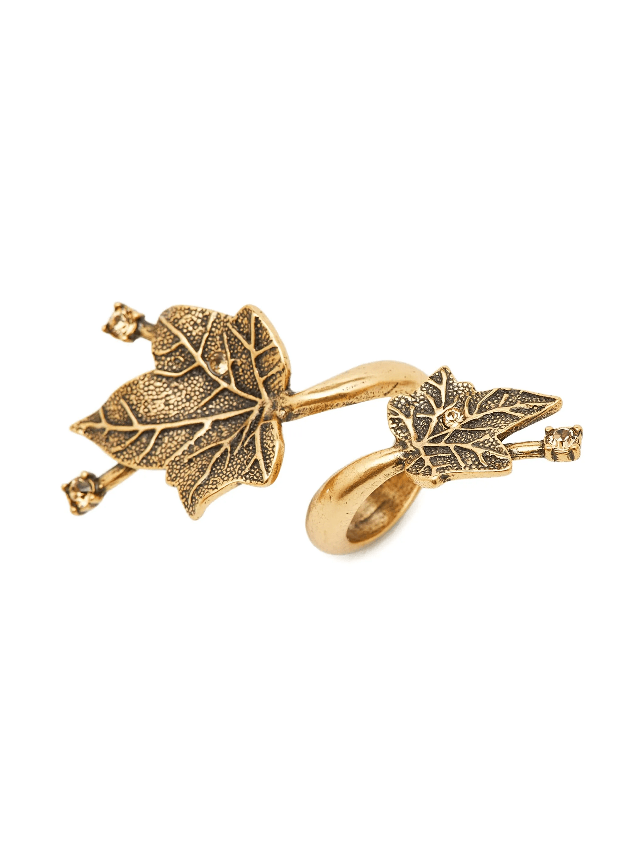 Leaf crystal-embellished ring - Image 1
