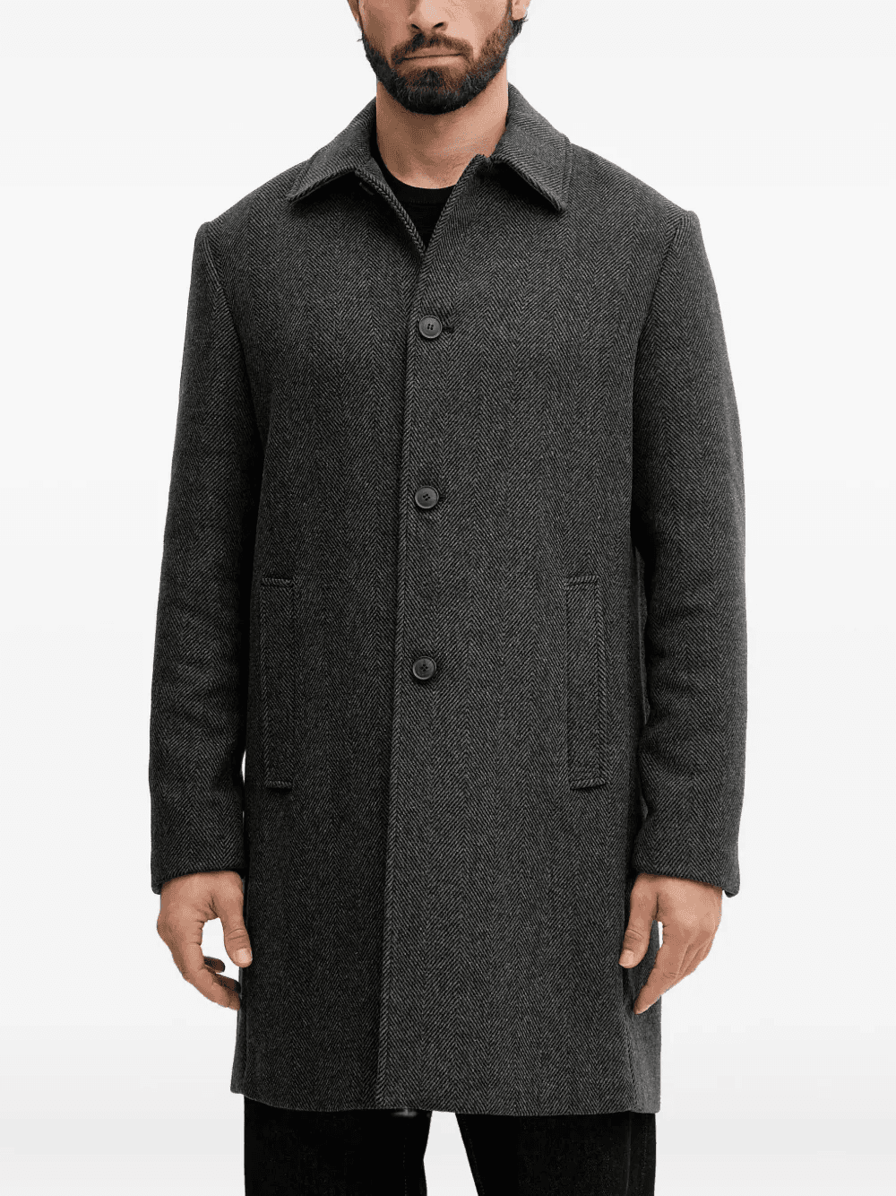 button herringbone coat - Image 1