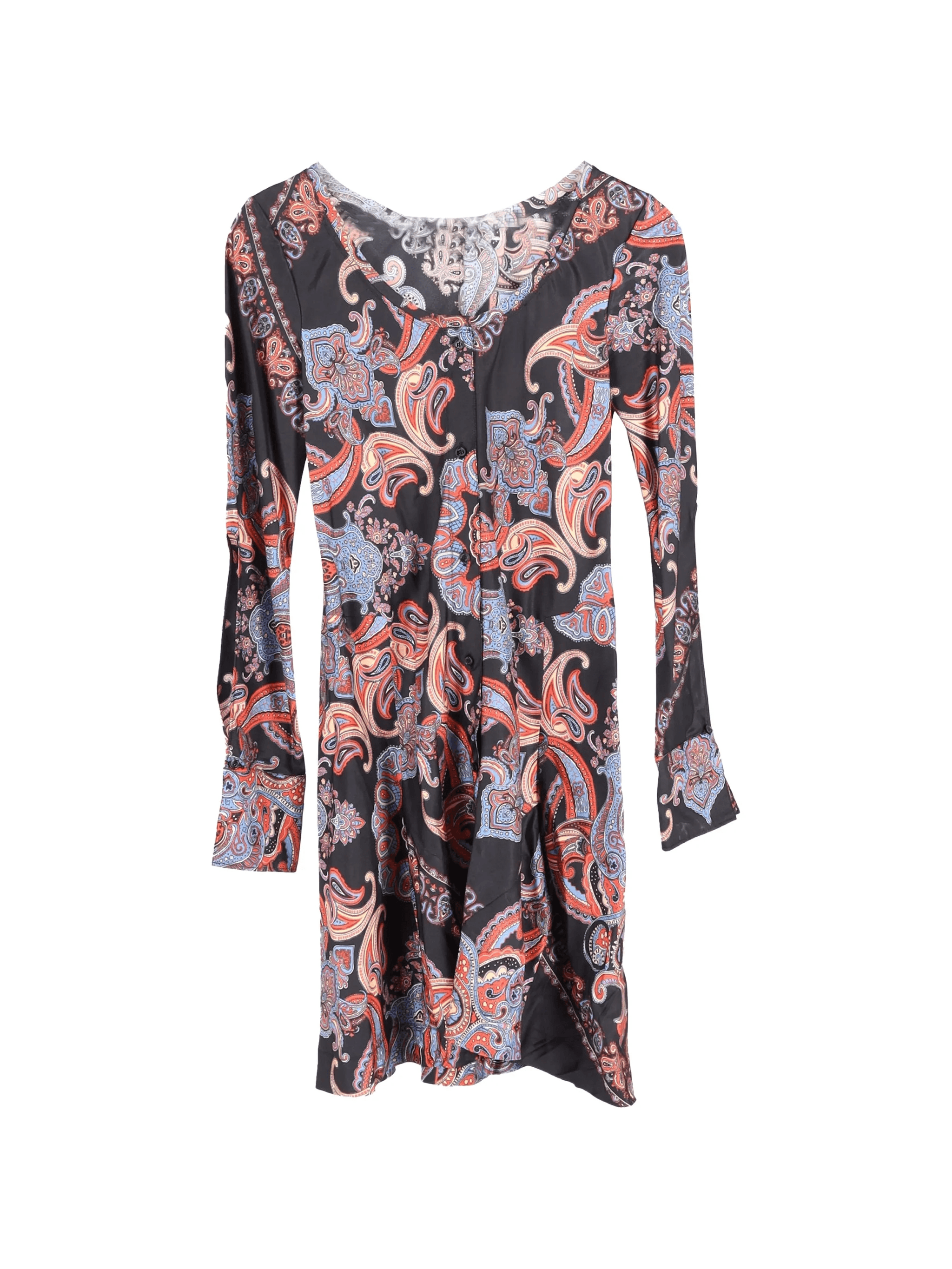 paisley-print button dress - Image 1