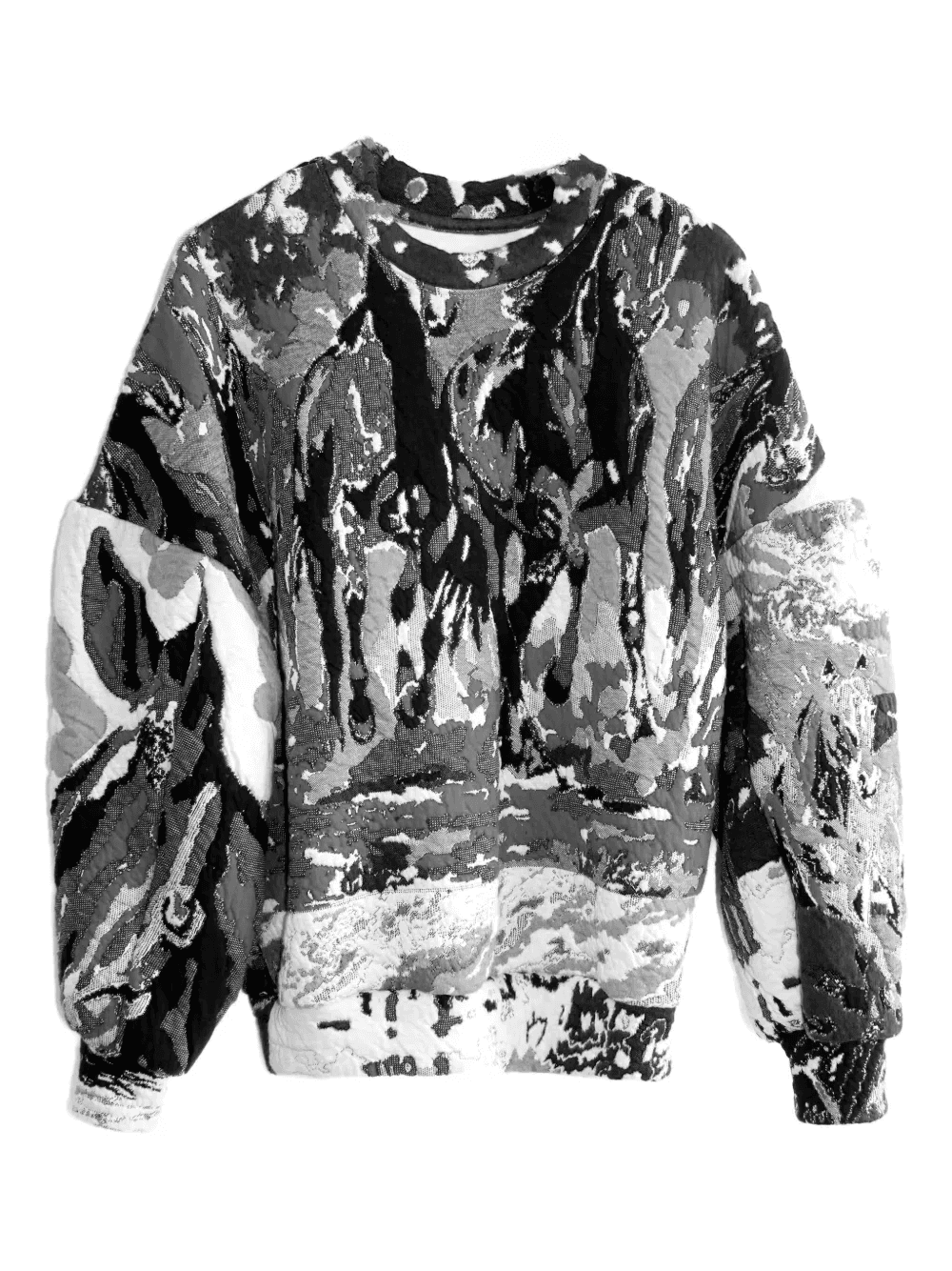 greyscale jacquard sweatshirt - Image 1