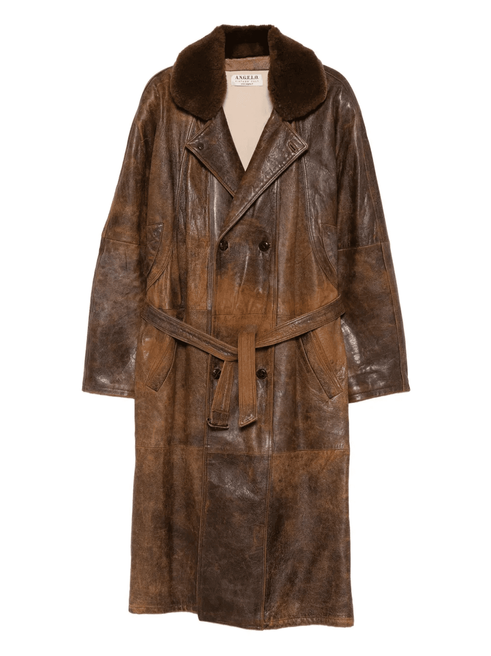 1990s double-breasted belted coat - Image 1