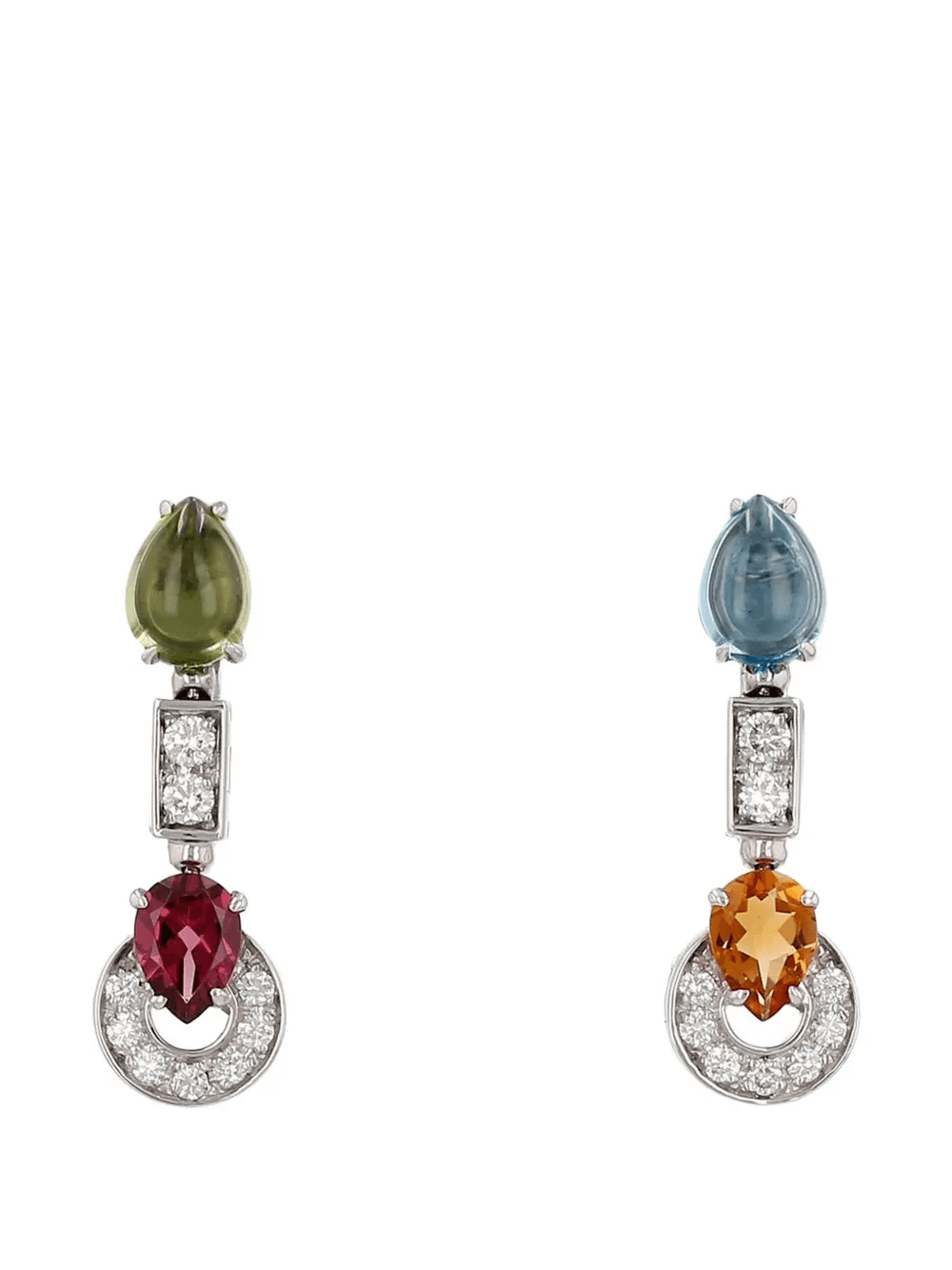 2010s Allegra diamond and multi-stone earrings - Image 1