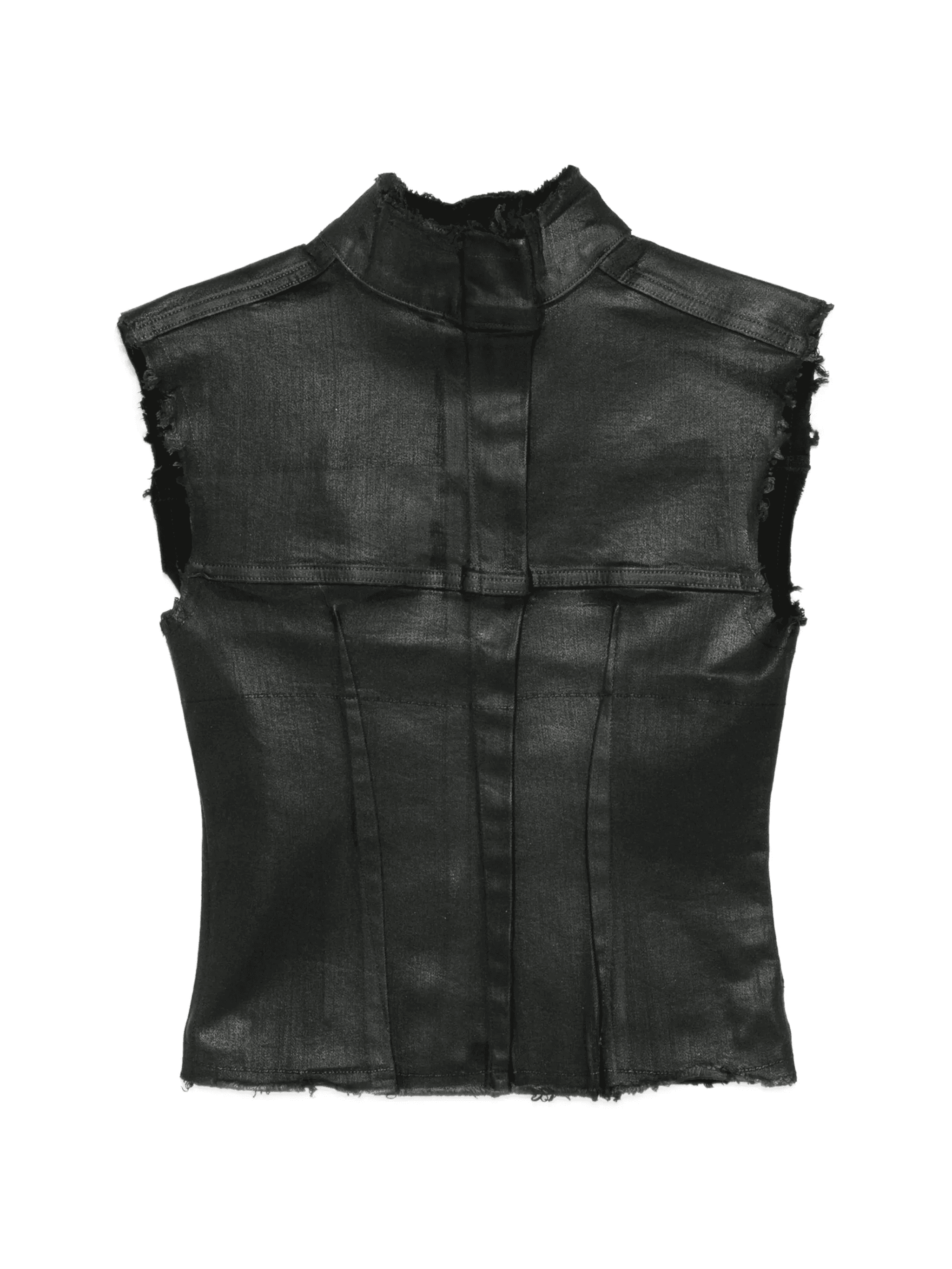 glazed denim vest - Image 1