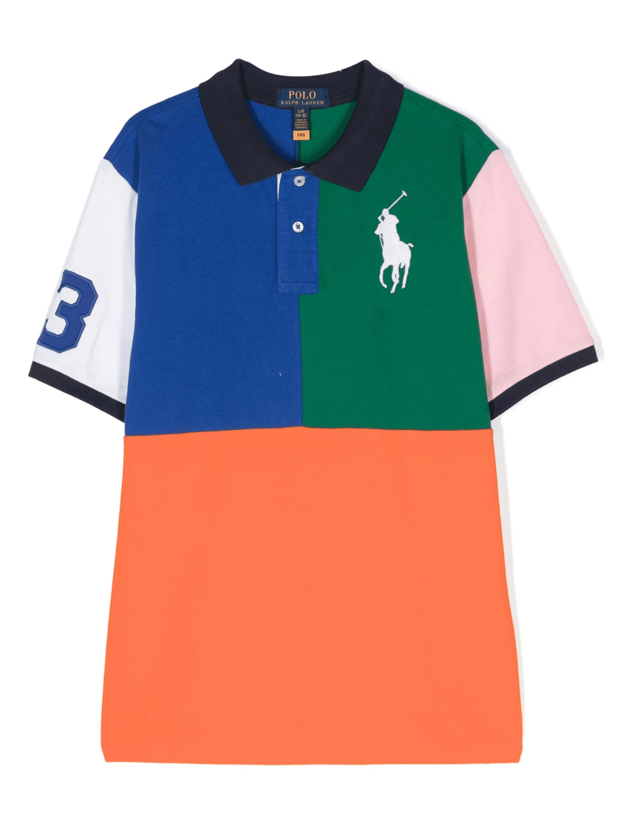 colour-block cotton polo shirt - Image 1