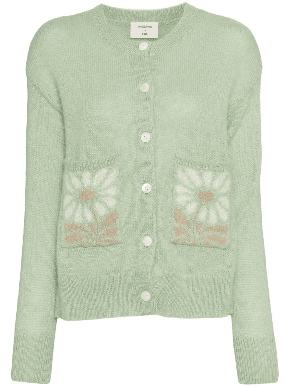 flower-patterned cardigan - Image 1