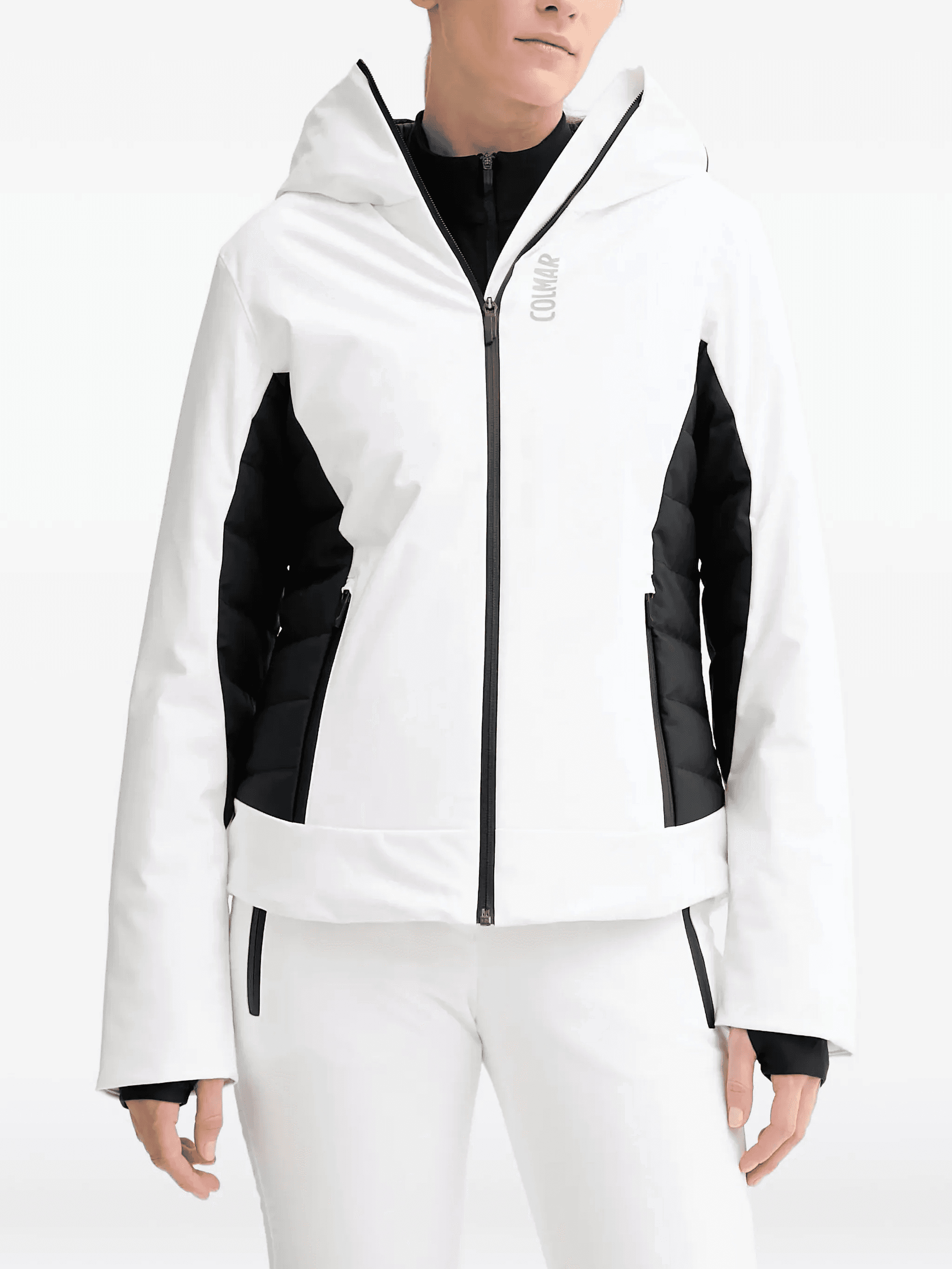 hooded panelled ski jacket - Image 1