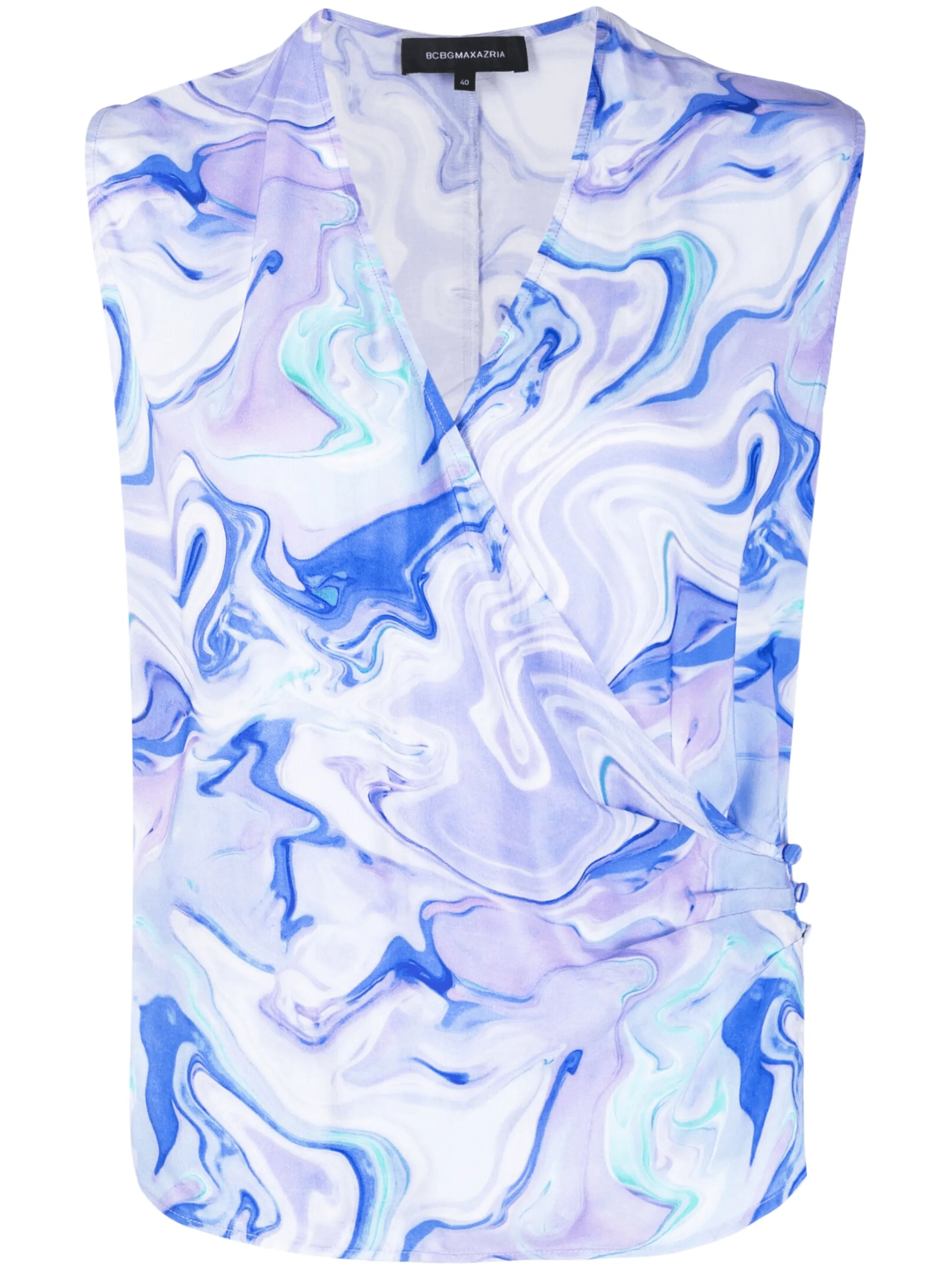 marbled-pattern sleeveless blouse - Image 1