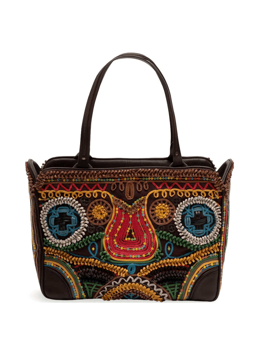 Rodriguez embroidered leather shoulder bag - Image 1