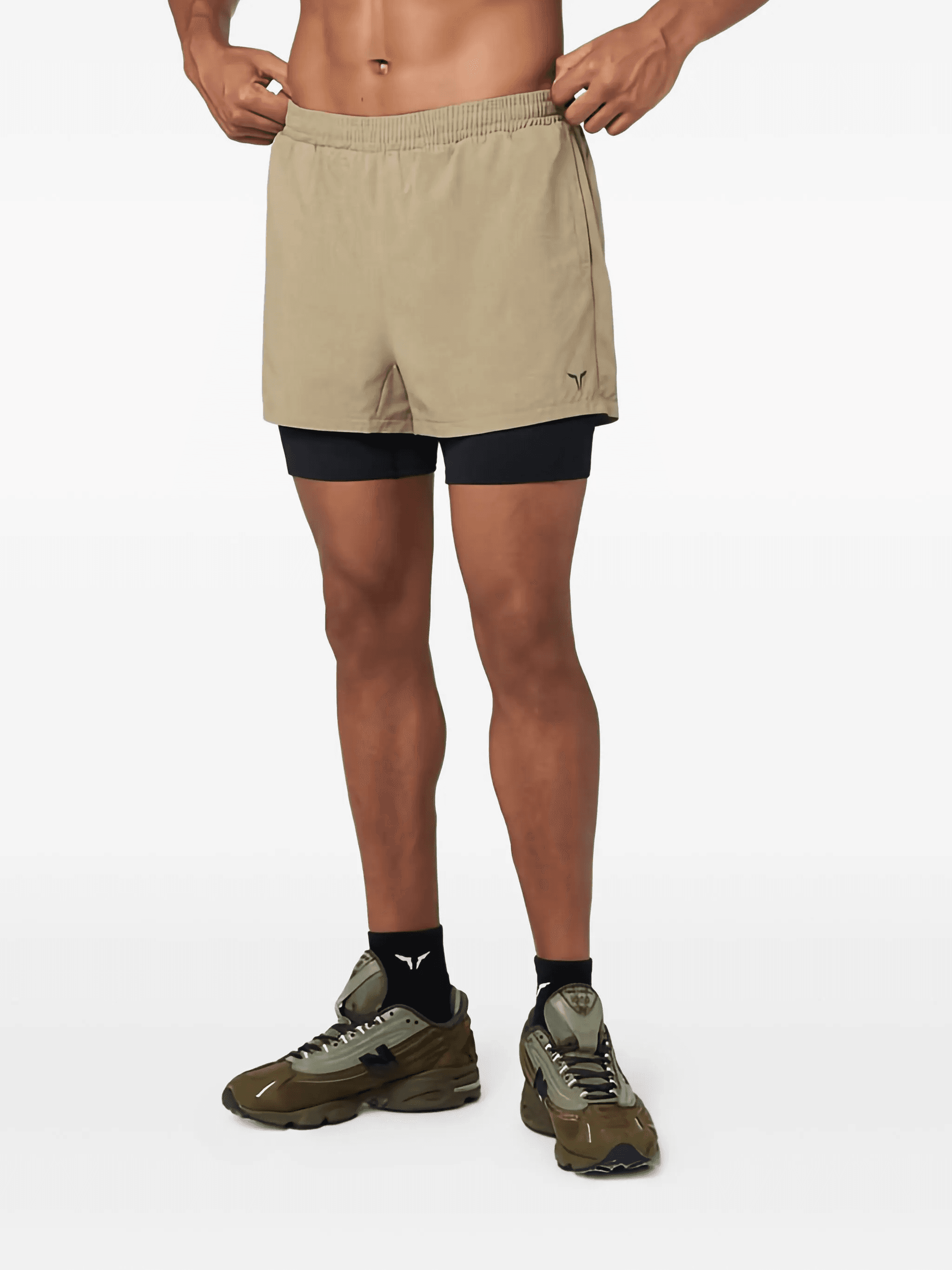 Mesh 2-in-1 logo-detail shorts - Image 1