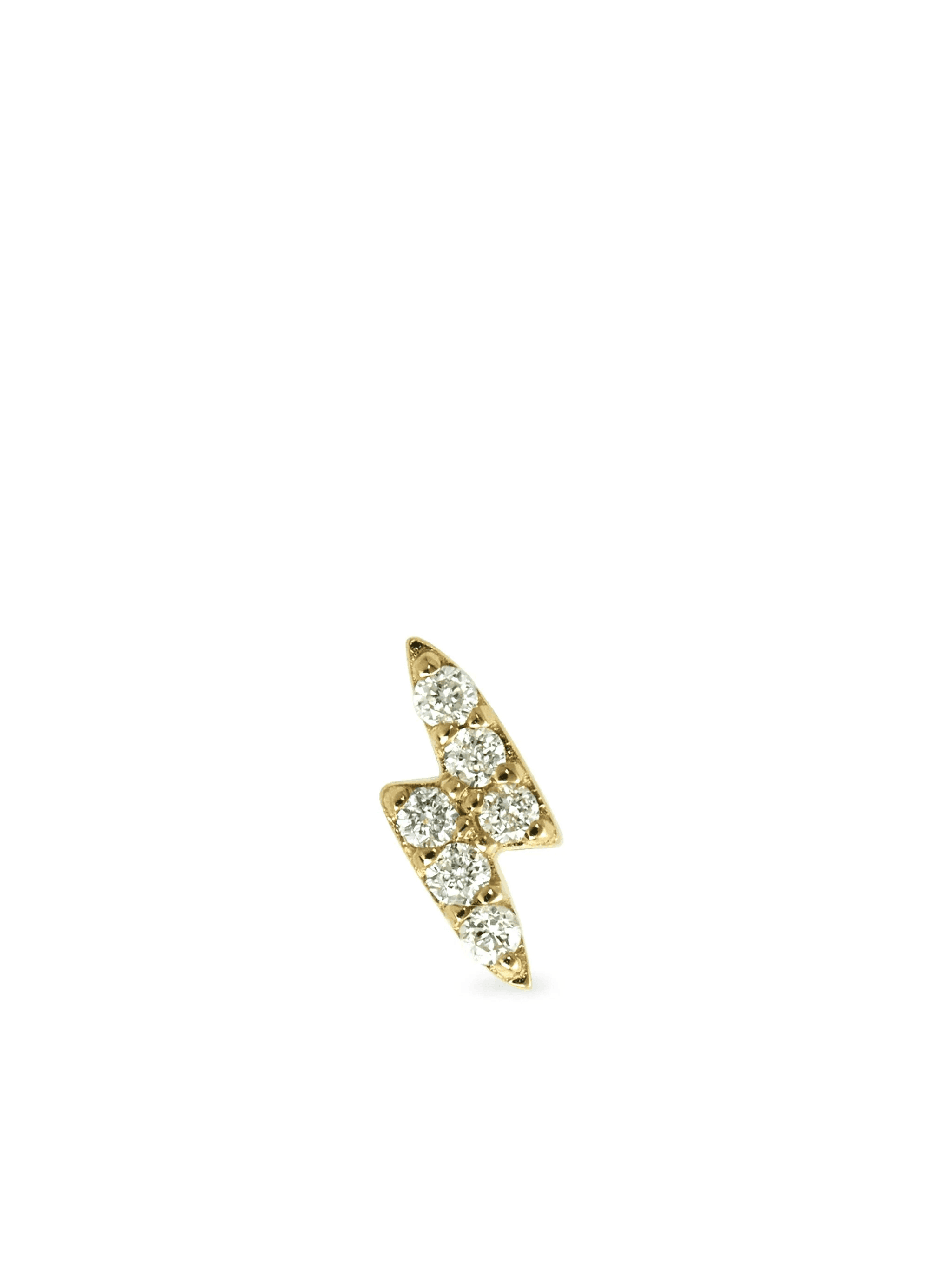 14kt yellow gold Lightning Strike diamond stud earring - Image 1