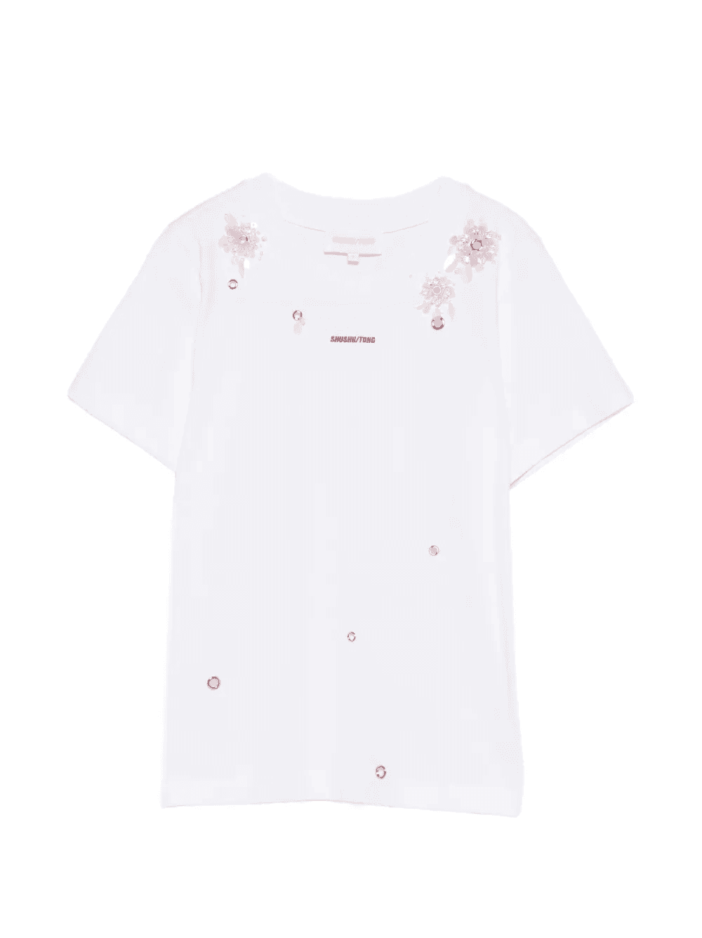 floral appliqué T-shirt - Image 1