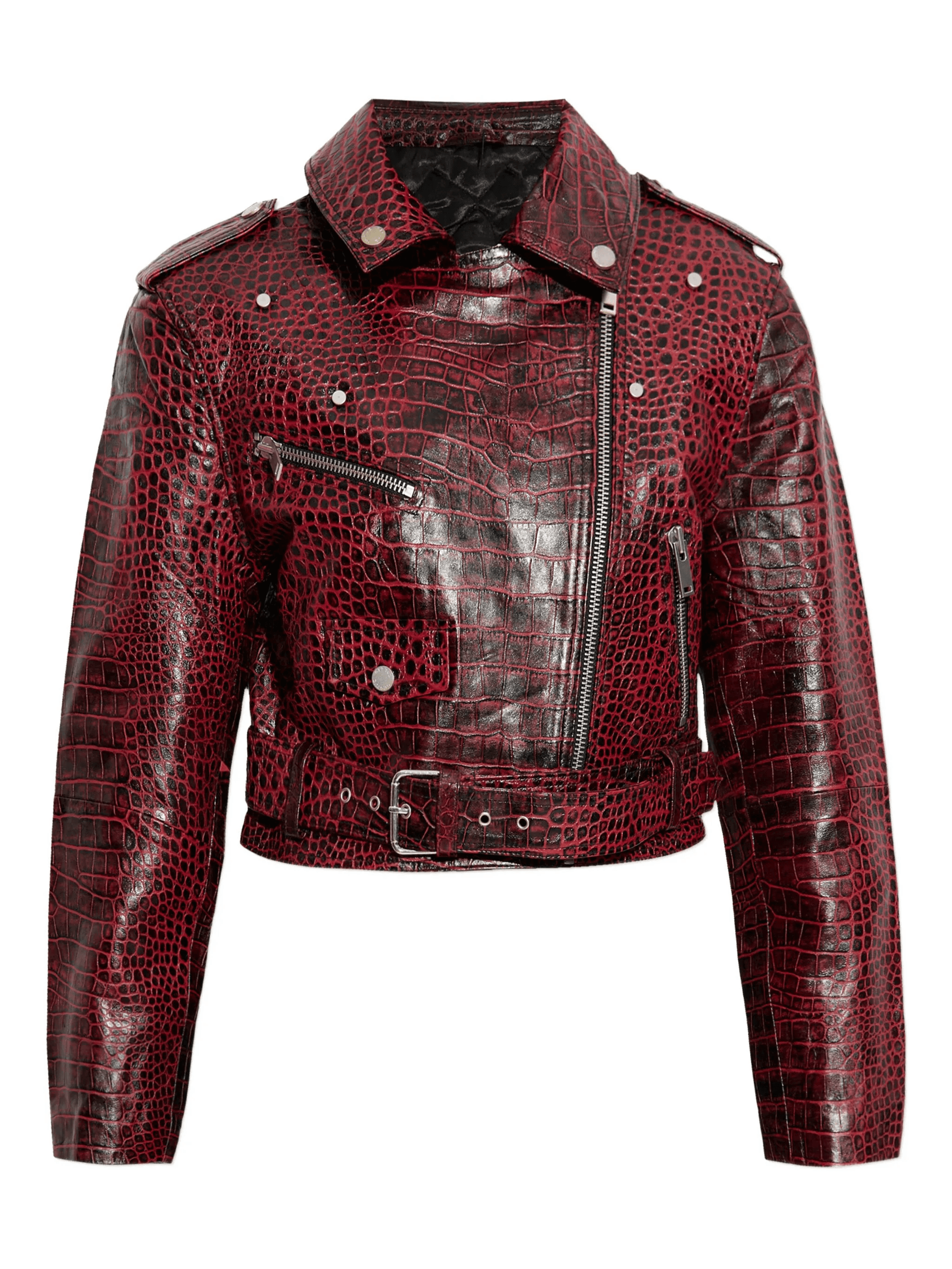 GZbasilia crocodile-effect leather jacket - Image 1