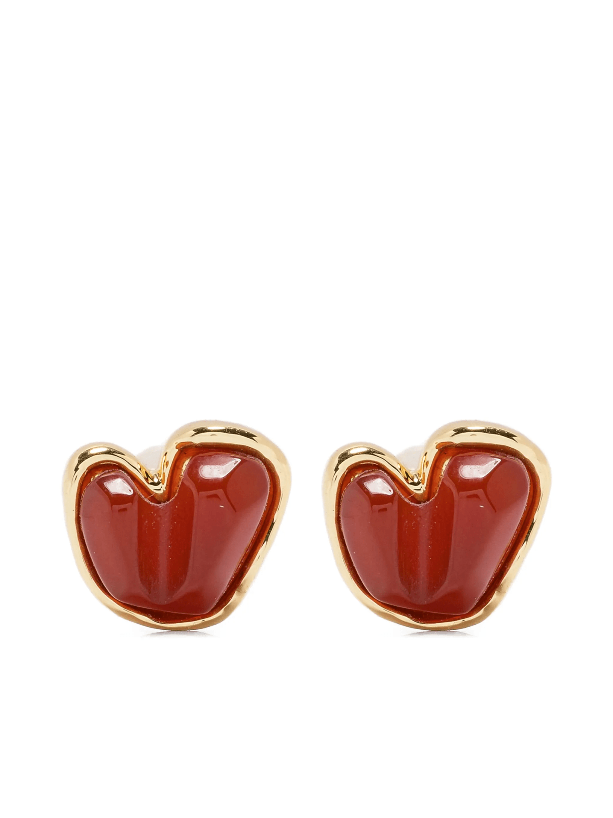 Carnelian Heart stud earrings - Image 1