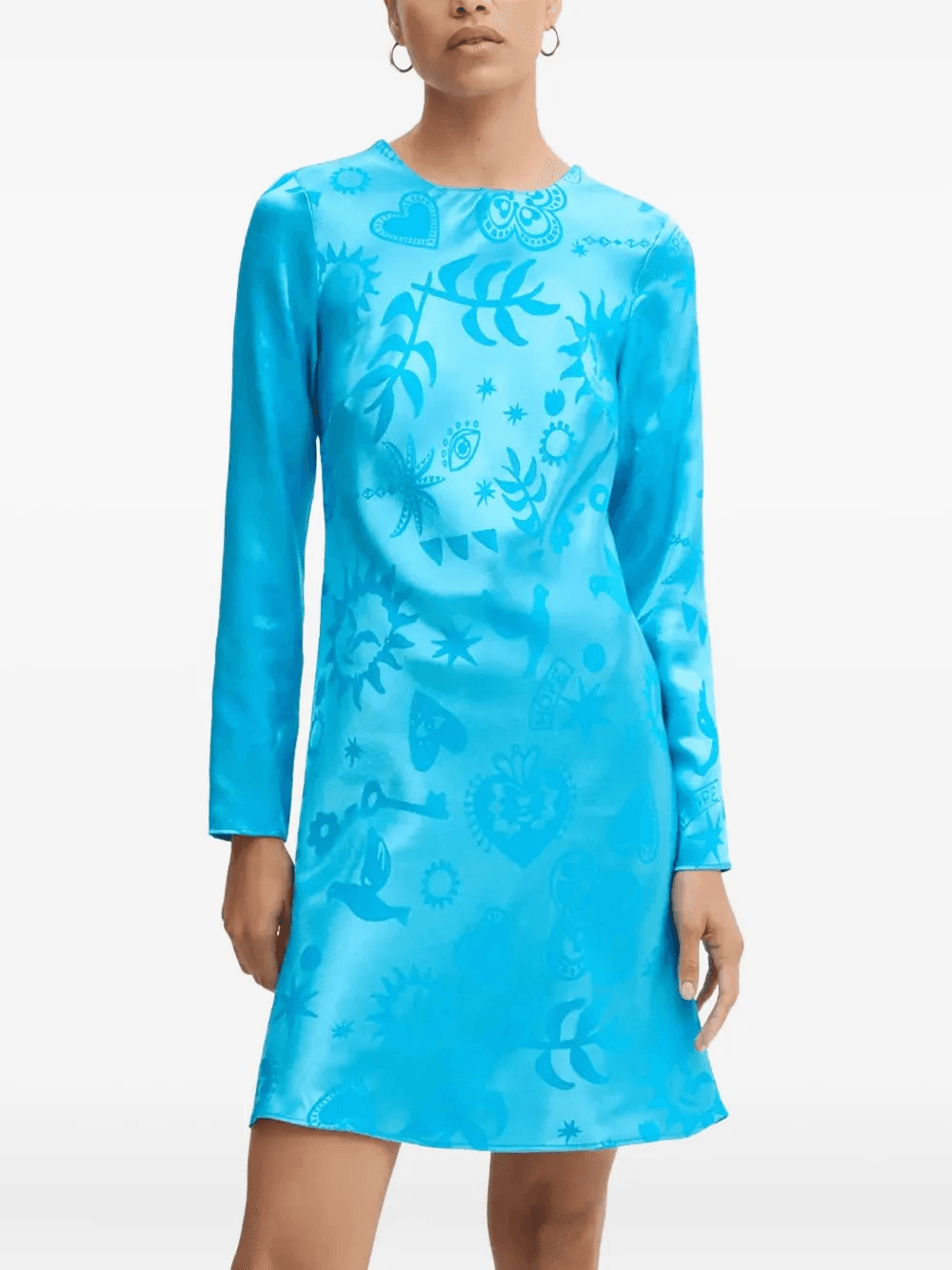 long-sleeve printed dress - Image 1