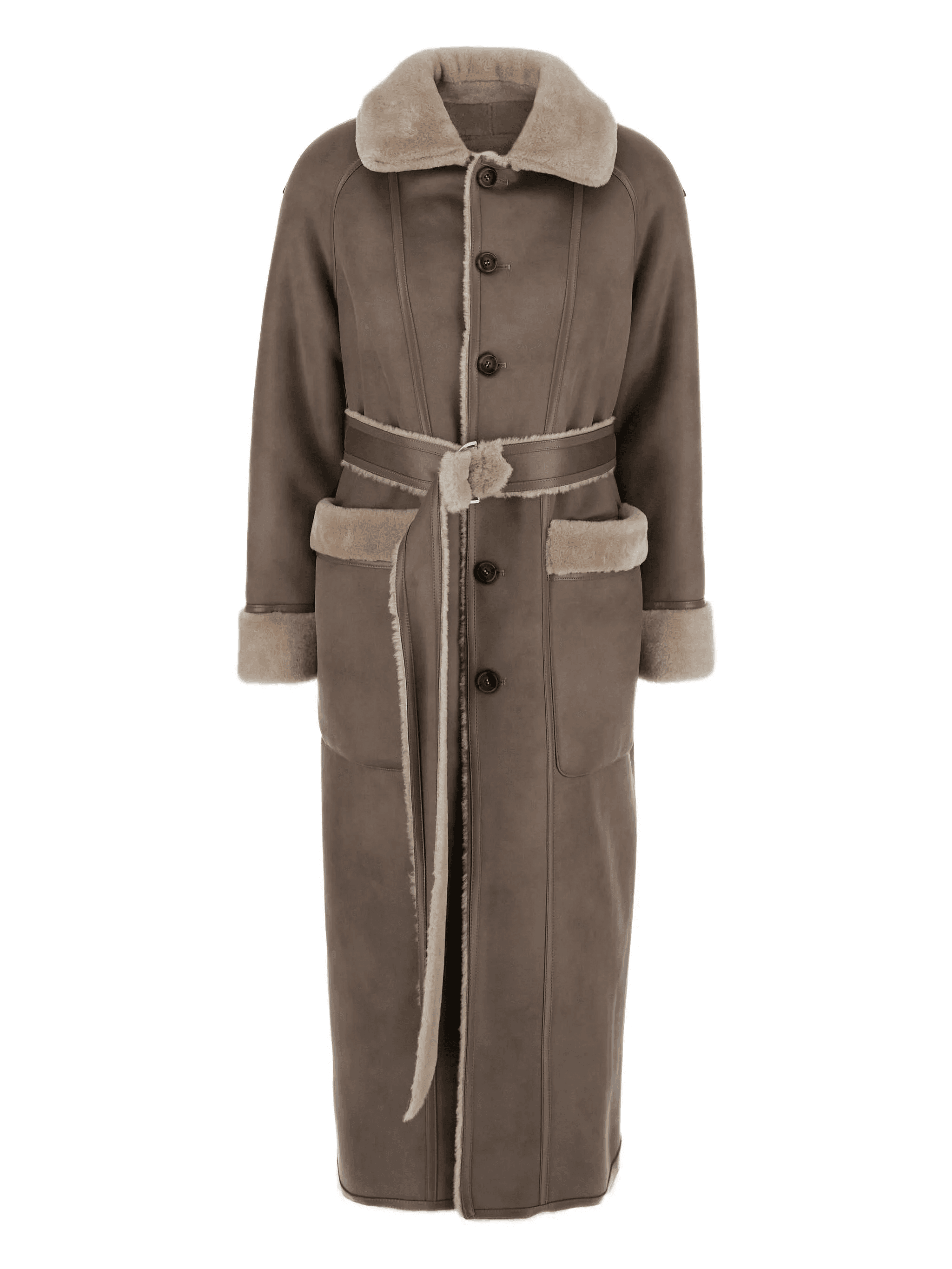 belted buttoned coat - Image 1