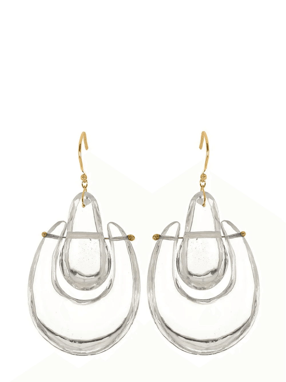 18kt yellow gold Large O'Keeffe crystal earrings - Image 1