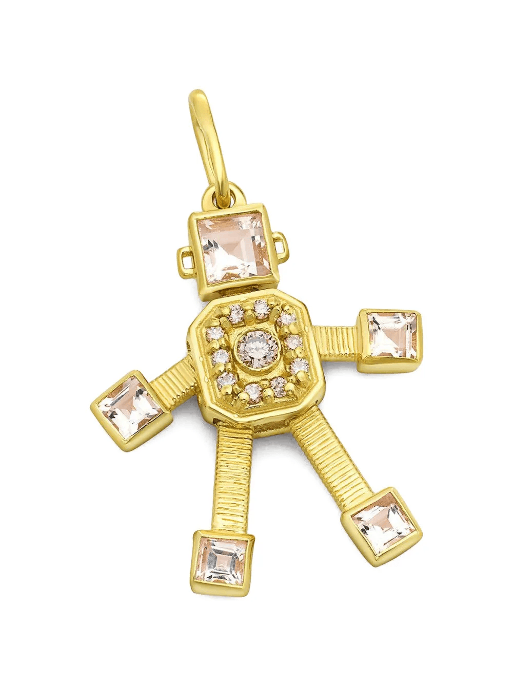 mini Sogno Robot diamond and morganite pendant - Image 1