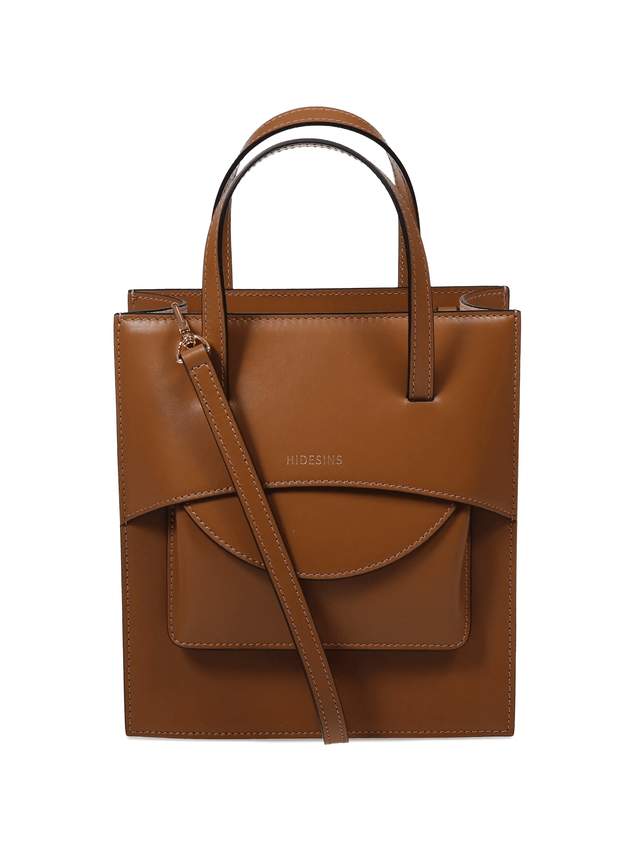 flap leather tote bag - Image 1