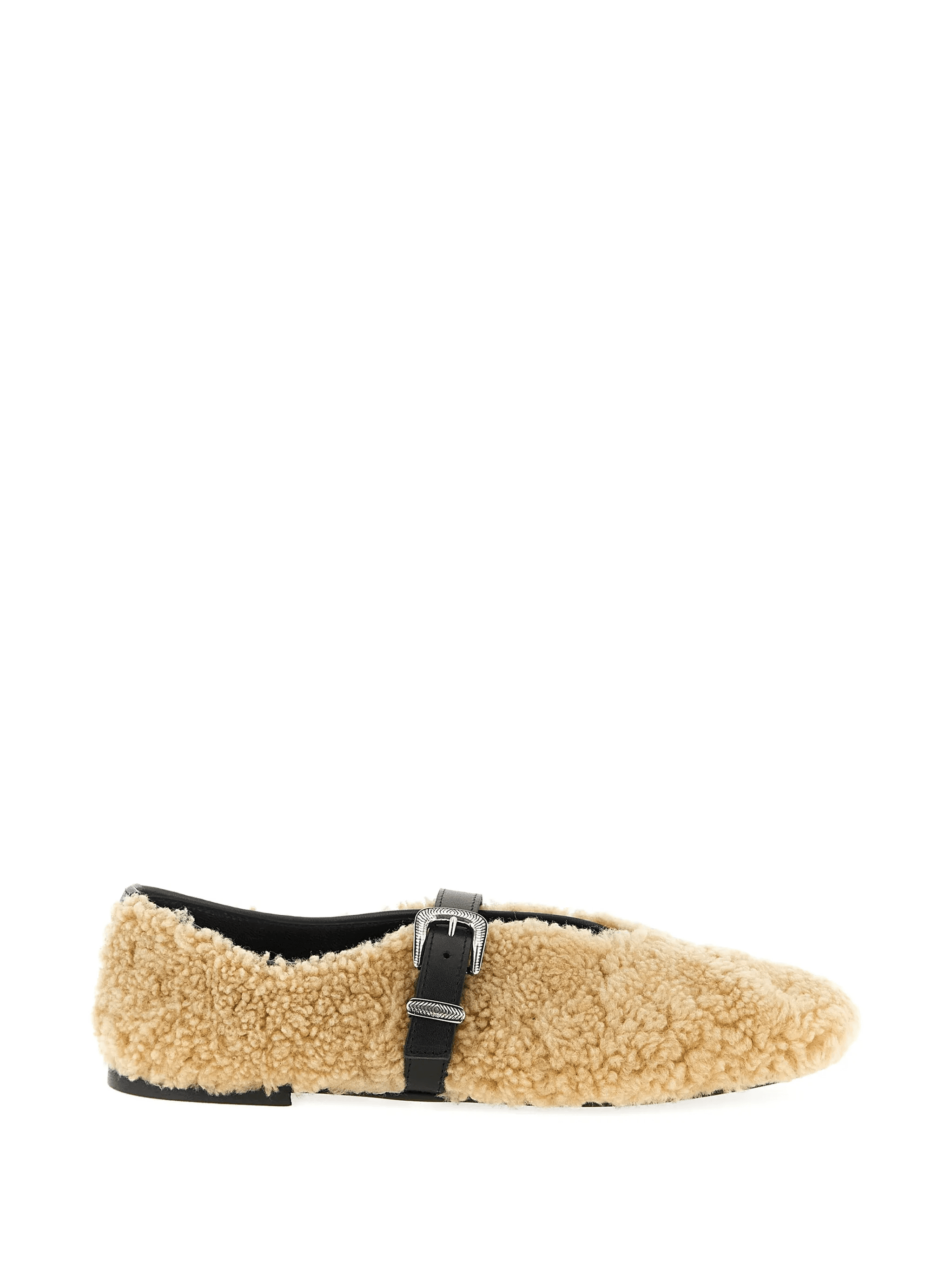 shearling buckle jude ballet flats - Image 1
