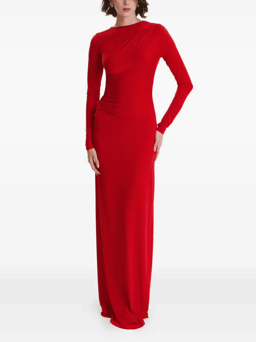 long-sleeves open-back maxi dress - Image 1