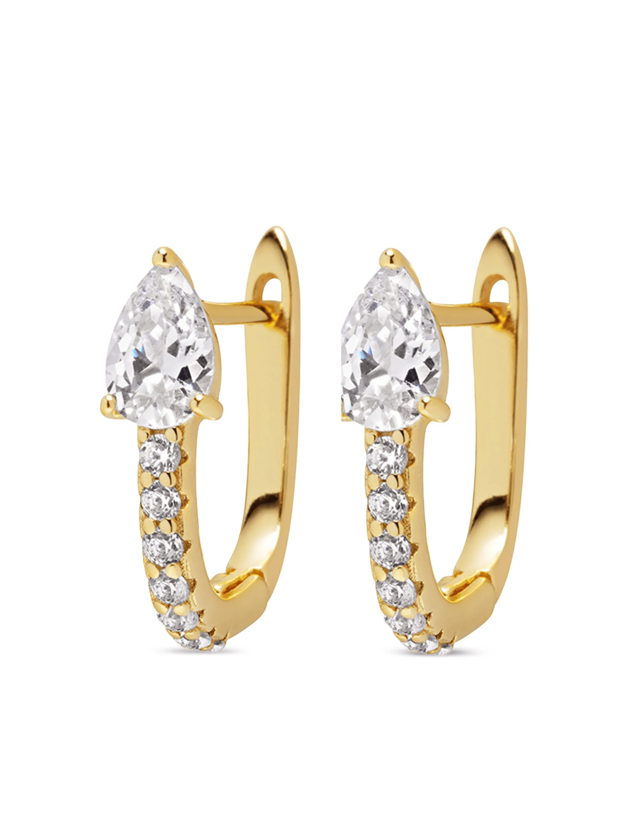 gold plated CZ hoop earrings - Image 1