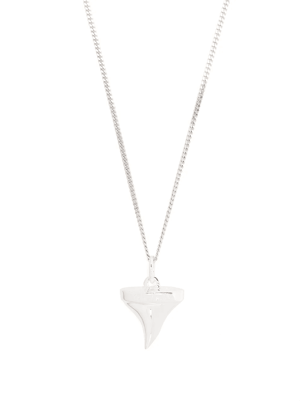 silver shark tooth pendant necklace - Image 1