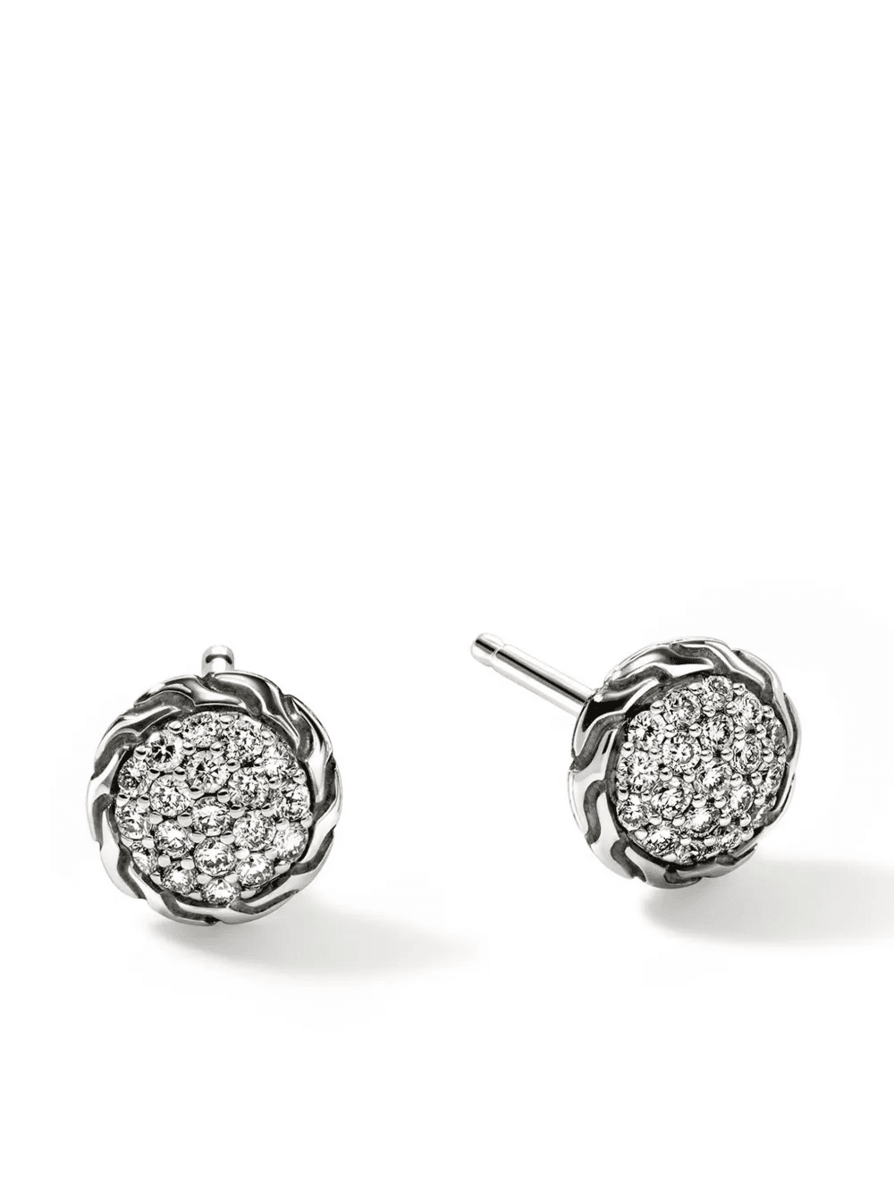 Carved Chain diamond stud earrings - Image 1