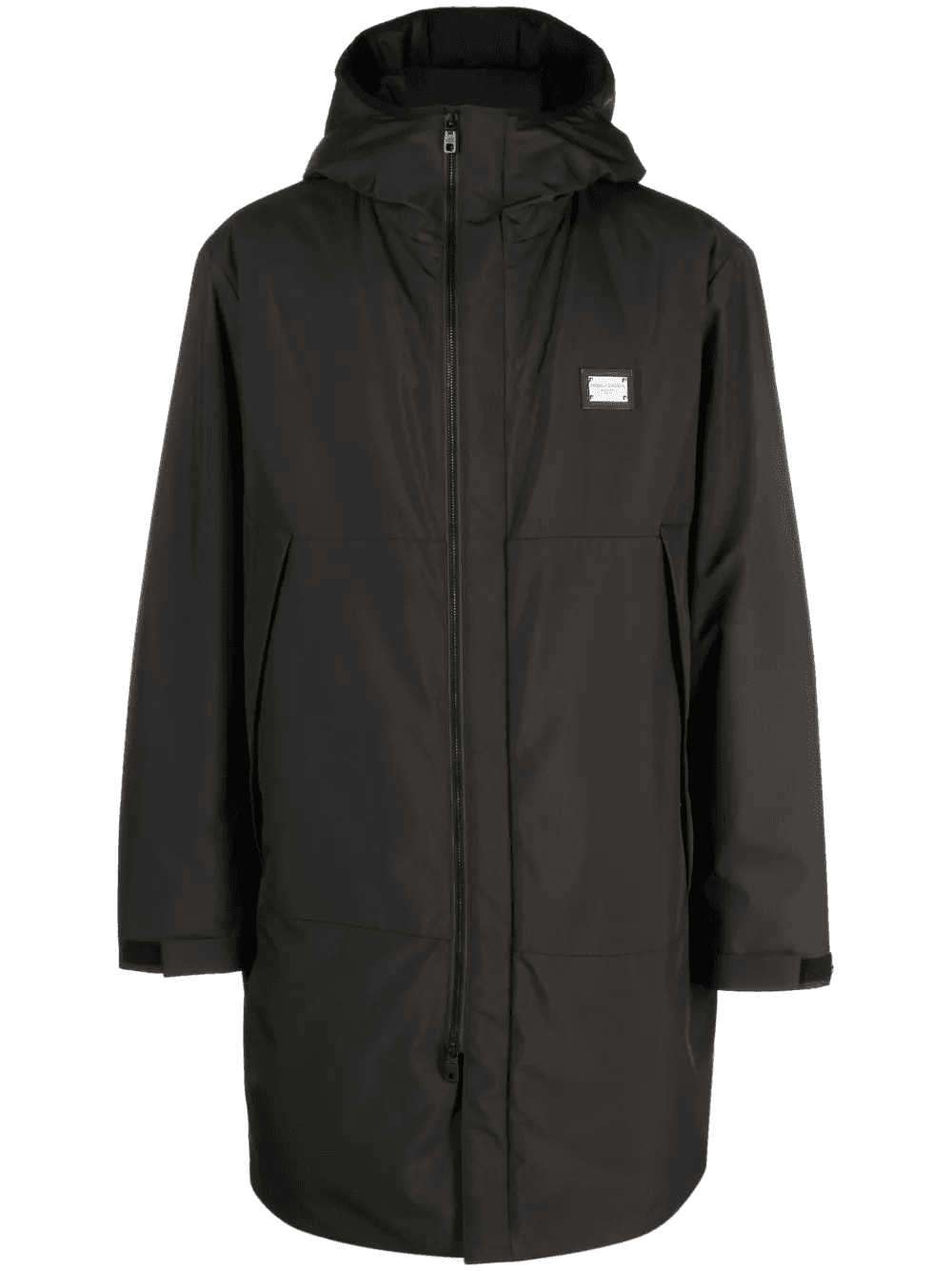 logo-plaque hooded coat - Image 1