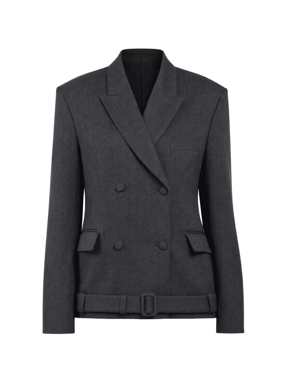 double-breasted belted blazer - Image 1