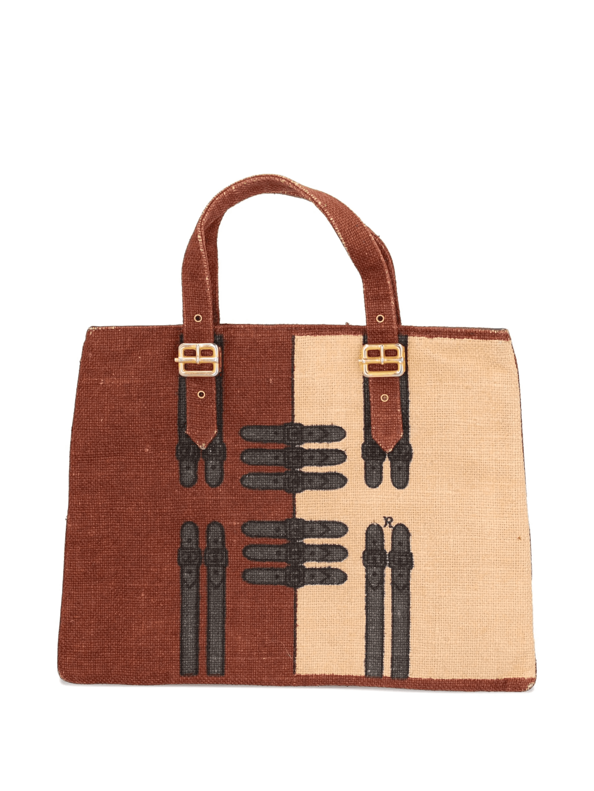 belt-print tote bag - Image 1